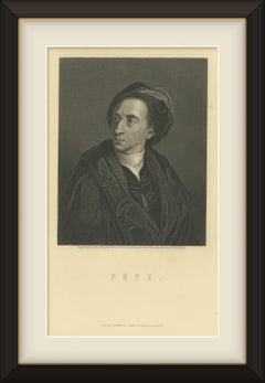Alexander Pope, English Poet and Satirist, Antique Engraved Portrait
