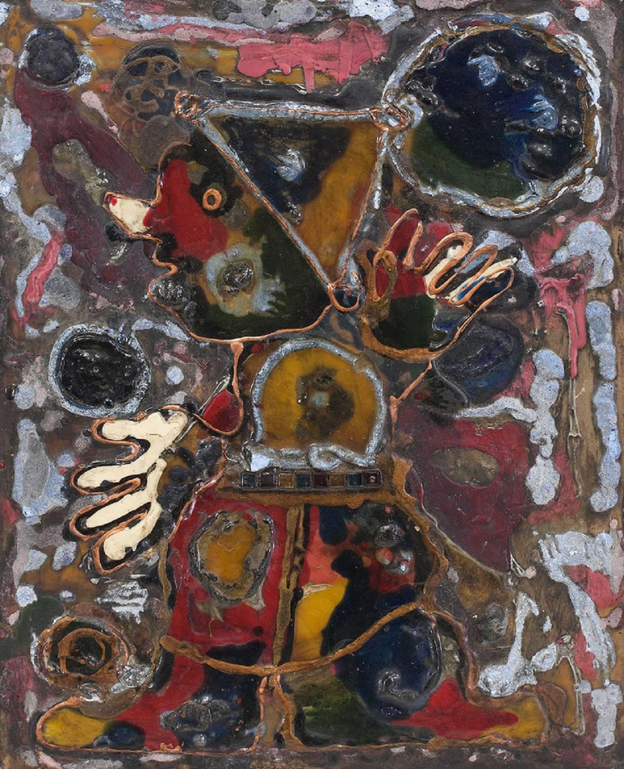 Mixed Media Sculptural Painting "Juggler" Modernist - Mixed Media Art de Alexander Raymond Katz