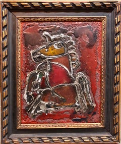 Mixed Media Sculptural Painting "Unicorn" Chicago Jewish Modernist