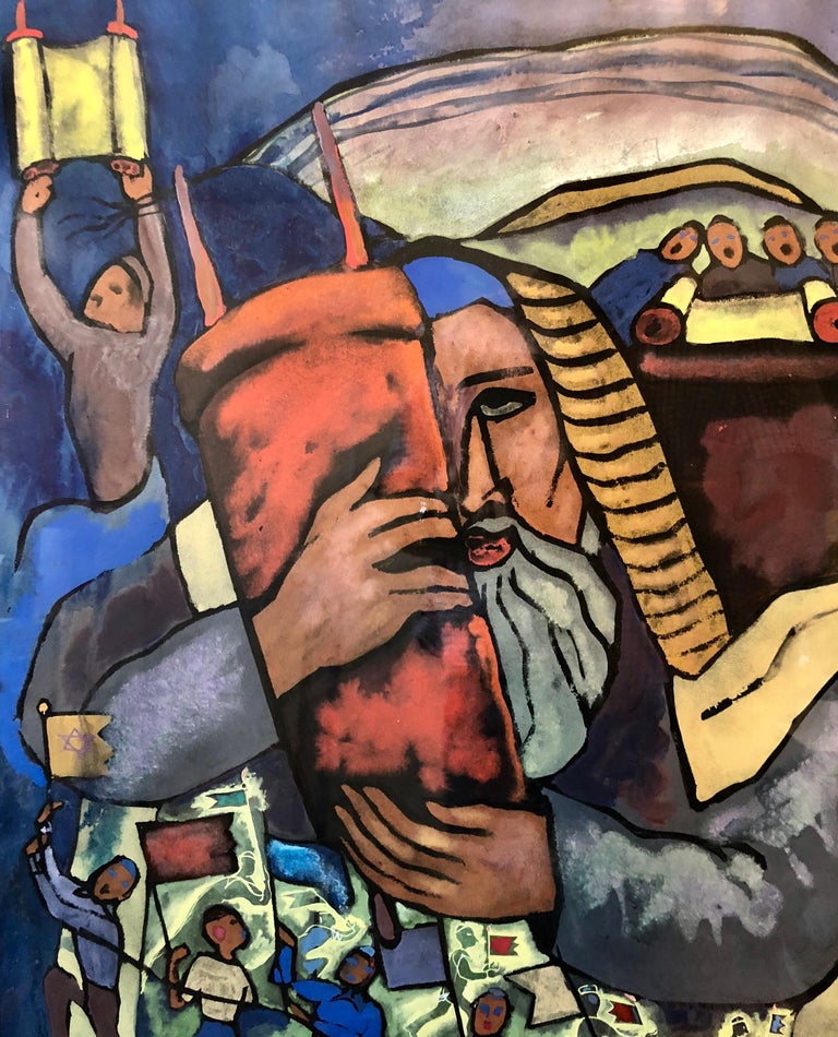 Alexander Raymond Katz Chicago Jewish Modernist Judaica Painting