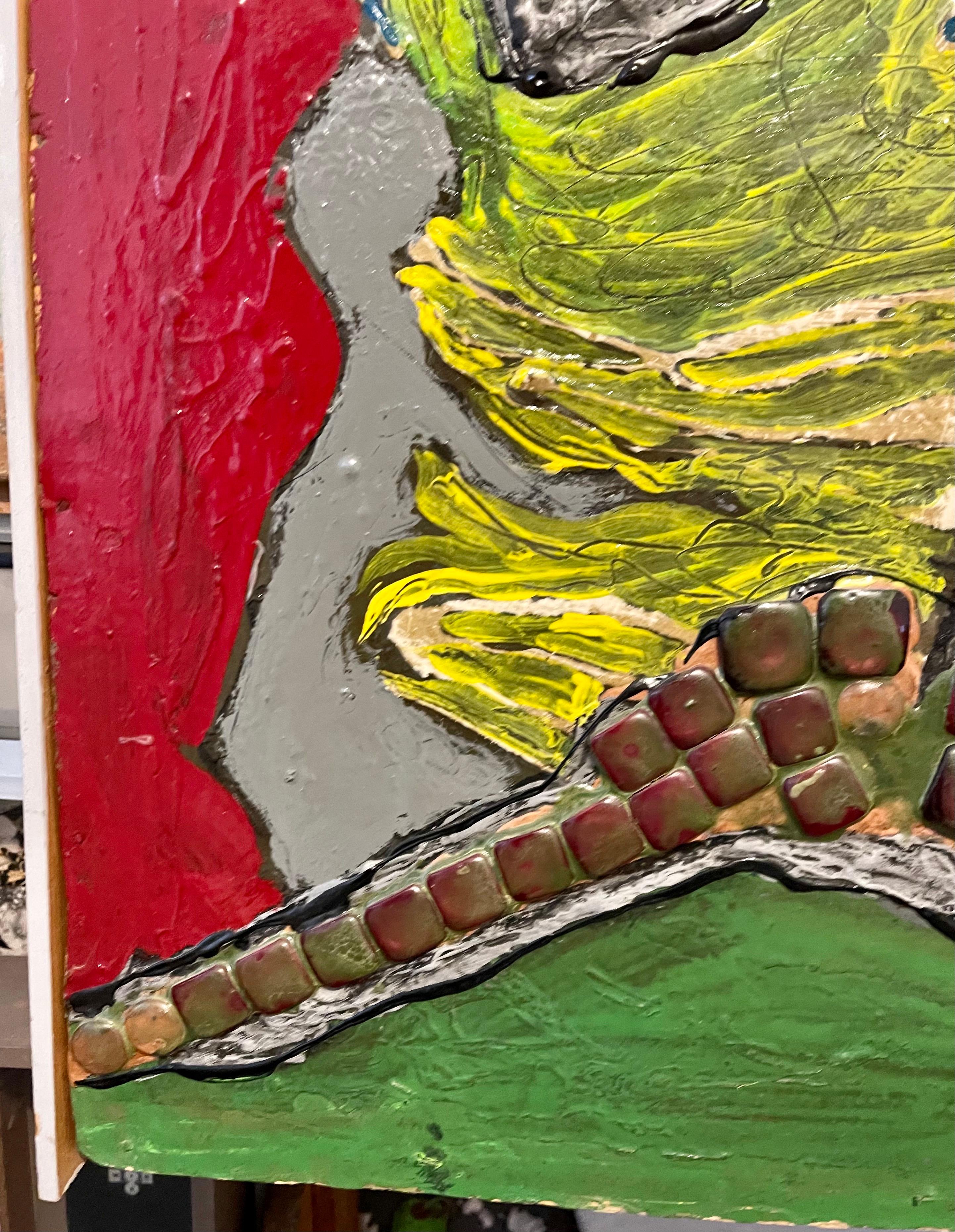 Chicago Judío Modernista Técnica Mixta Pintura Surrealista WPA Artista Mosaico Azulejos en venta 1
