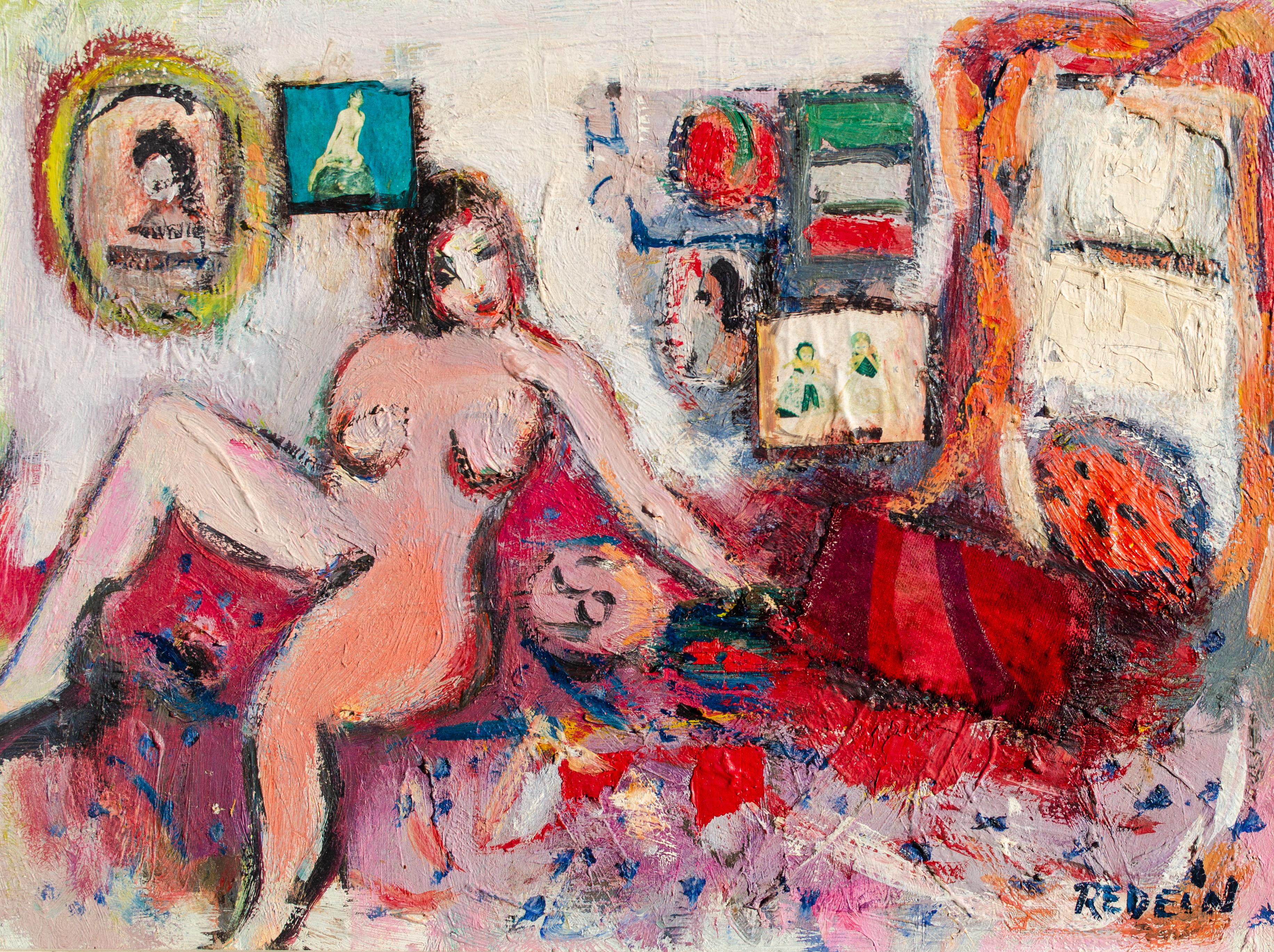 Alexander Redein  Portrait de nu fauviste, intitulé « À la maison »