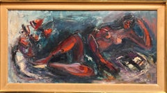 Large Expressionist Oil painting Reclining Nude