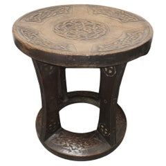 Antique Alexander Ritchie. a Glasgow School Stool with Carved Celtic Decoration