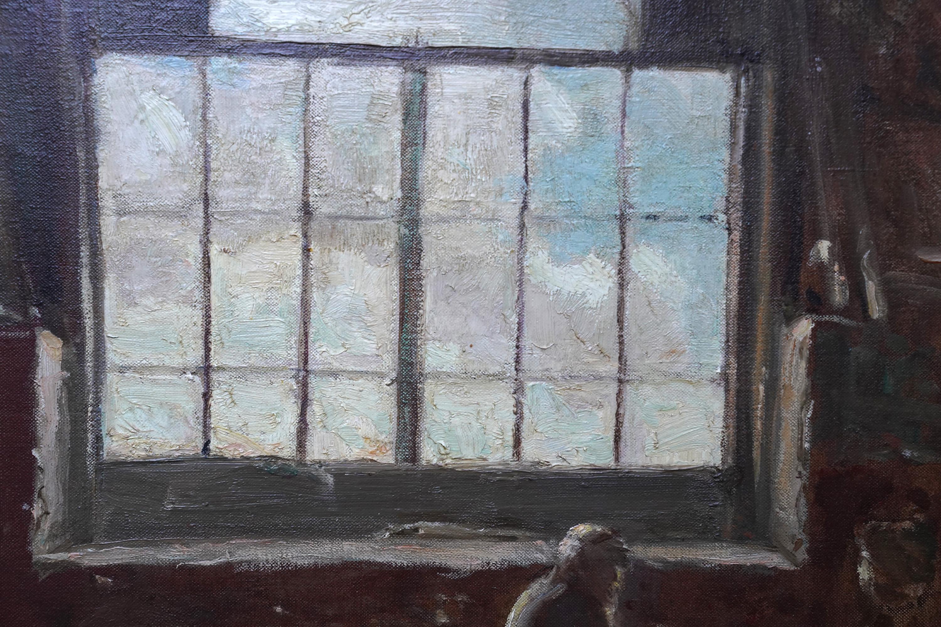 The Artist's Studio - Scottish 1914 Glasgow Boy art exh interior oil painting For Sale 2