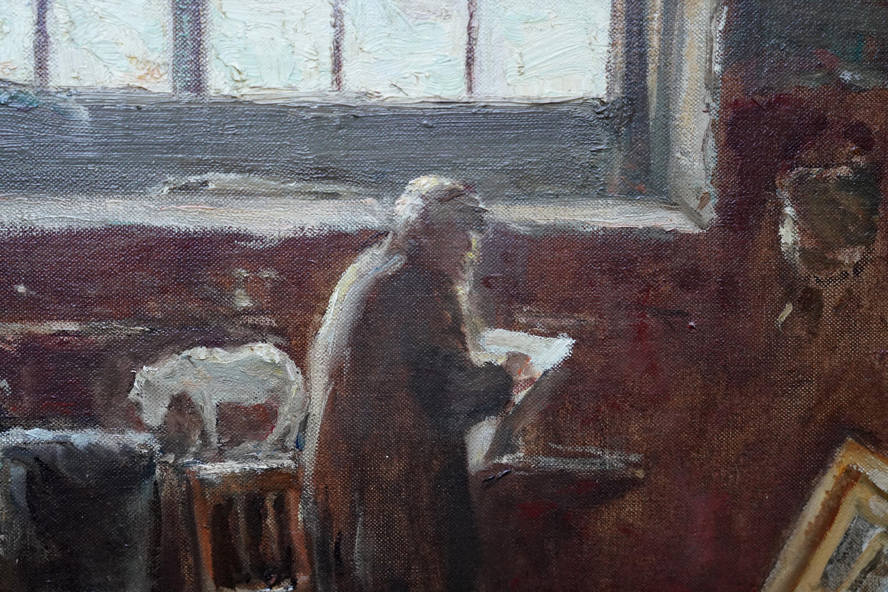 The Artist's Studio - Scottish 1914 Glasgow Boy art exh interior oil painting For Sale 5