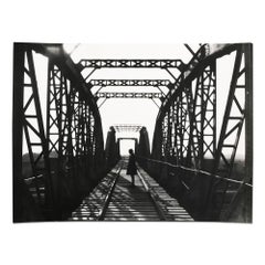 Le pont du chemin de fer, l'impression gélatine argentique, le constructivisme, l'art moderne, XXe siècle