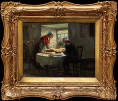 Alexander Rosell (1859-1922) - English School Öl, Am Esstisch