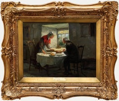 Alexander Rosell (1859-1922) - English School Öl, Am Esstisch