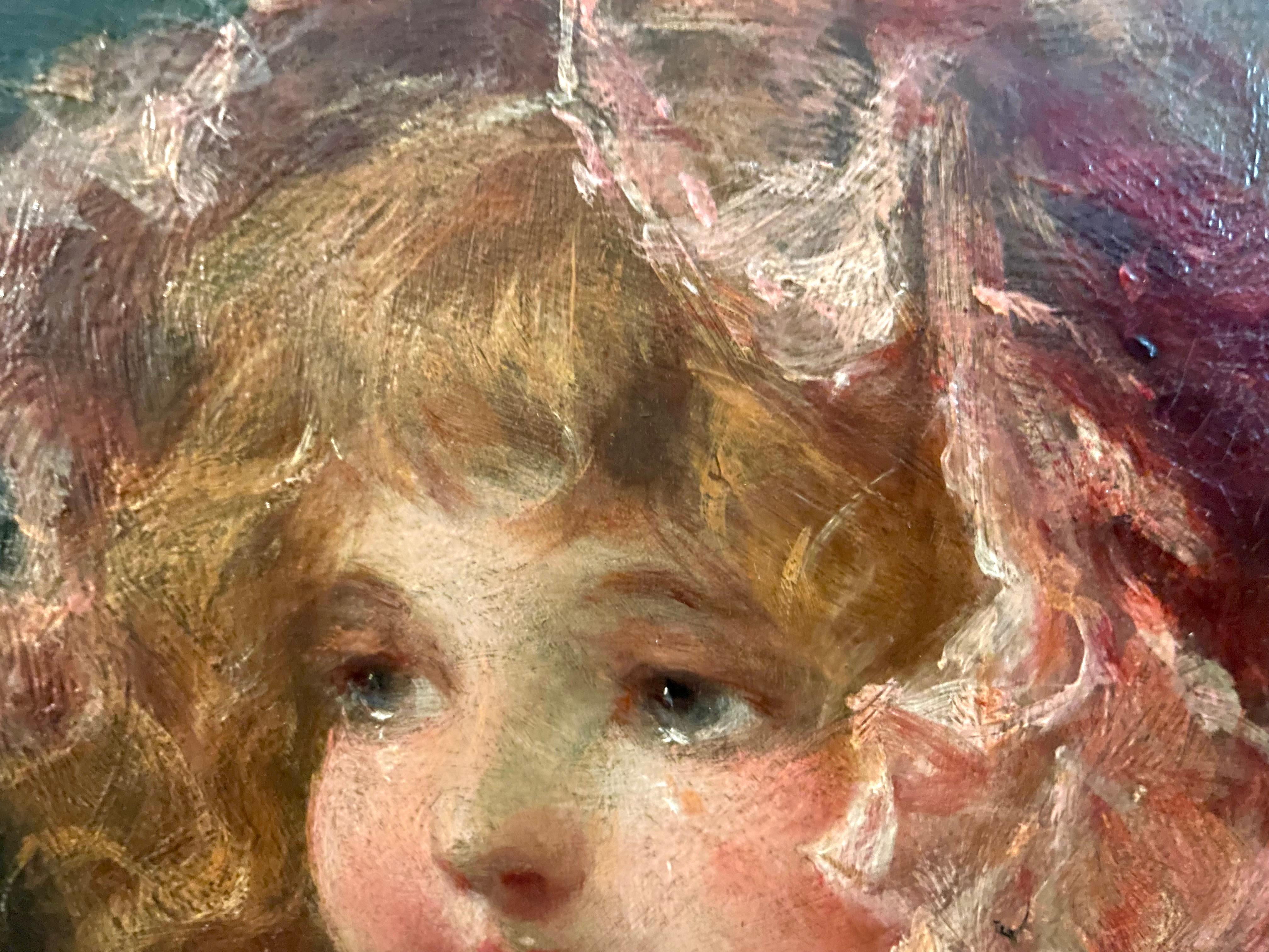 Ritratto di ragazza che allatta il suo cane da compagnia, 1904 in vendita 6