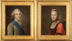Portraits of French king Louis XVI parents - Circle of Alexandre Roslin