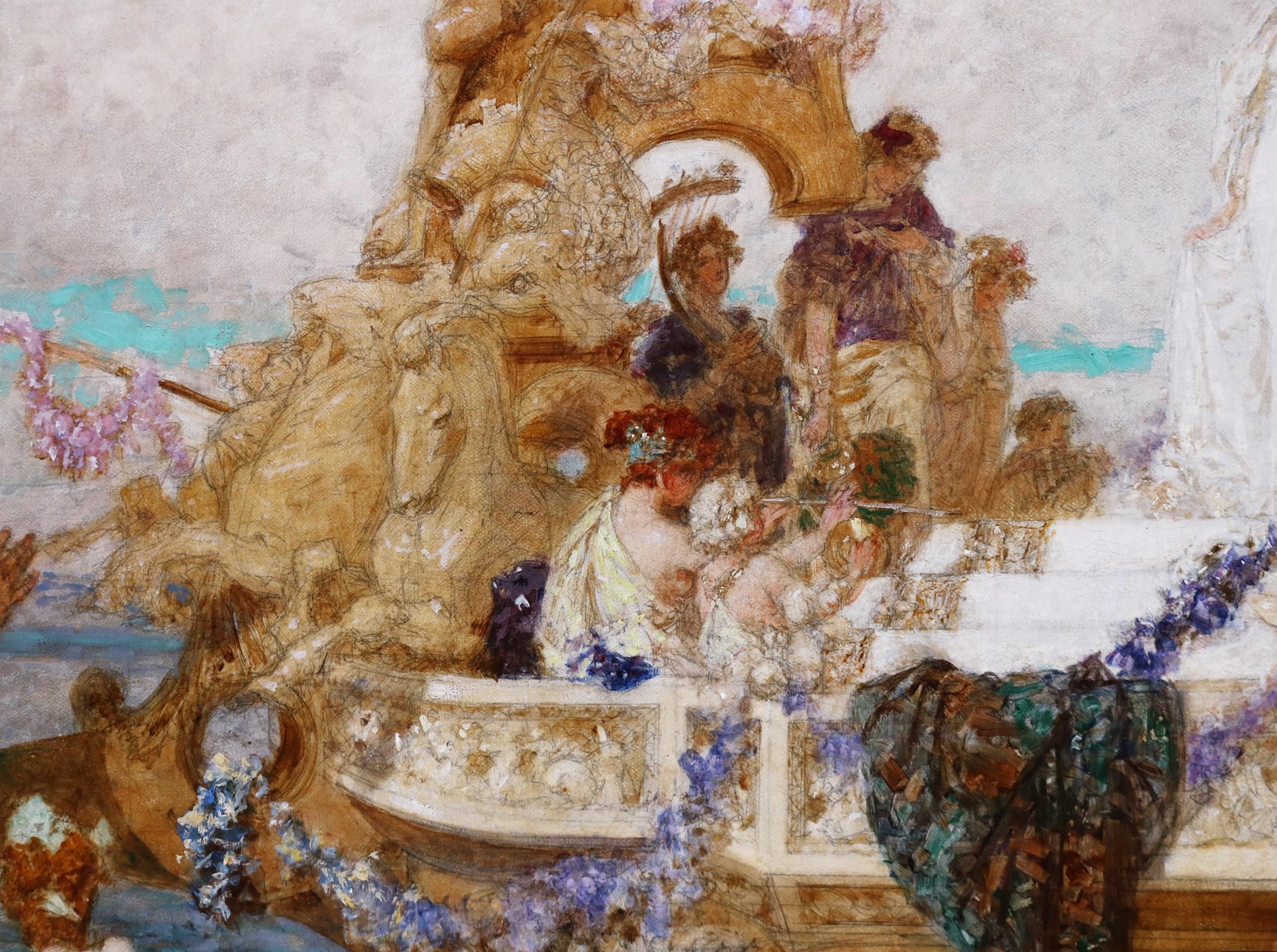 The Triumph of Amphitrite - Large 19th Century Symbolist Oil Painting of Goddess 2