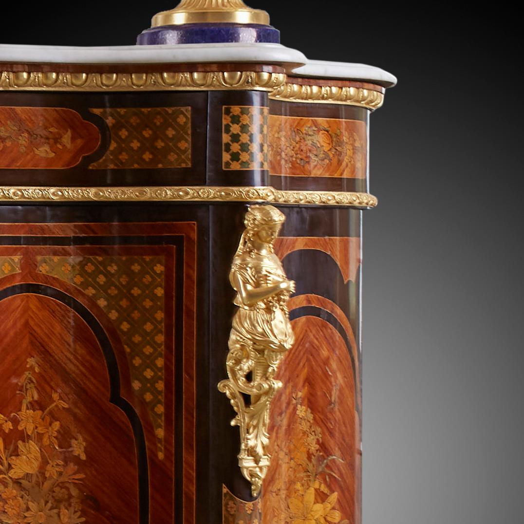Alexander Roux Serpentine Inlaid Side Cabinet’ Uses Mainly Light Wood Materials For Sale 2
