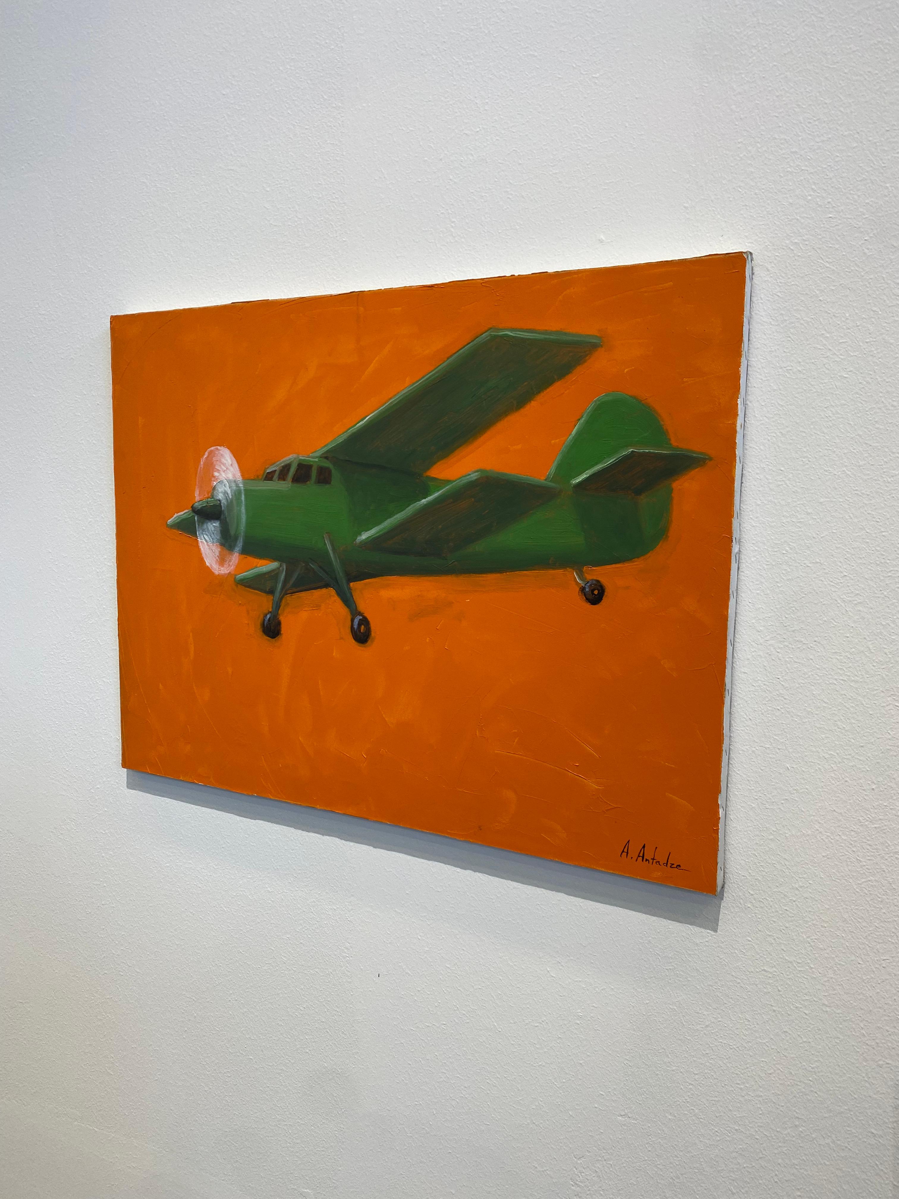 Georgian Contemporary Art by Alexander Sandro Antadze - Green Plane For Sale 9