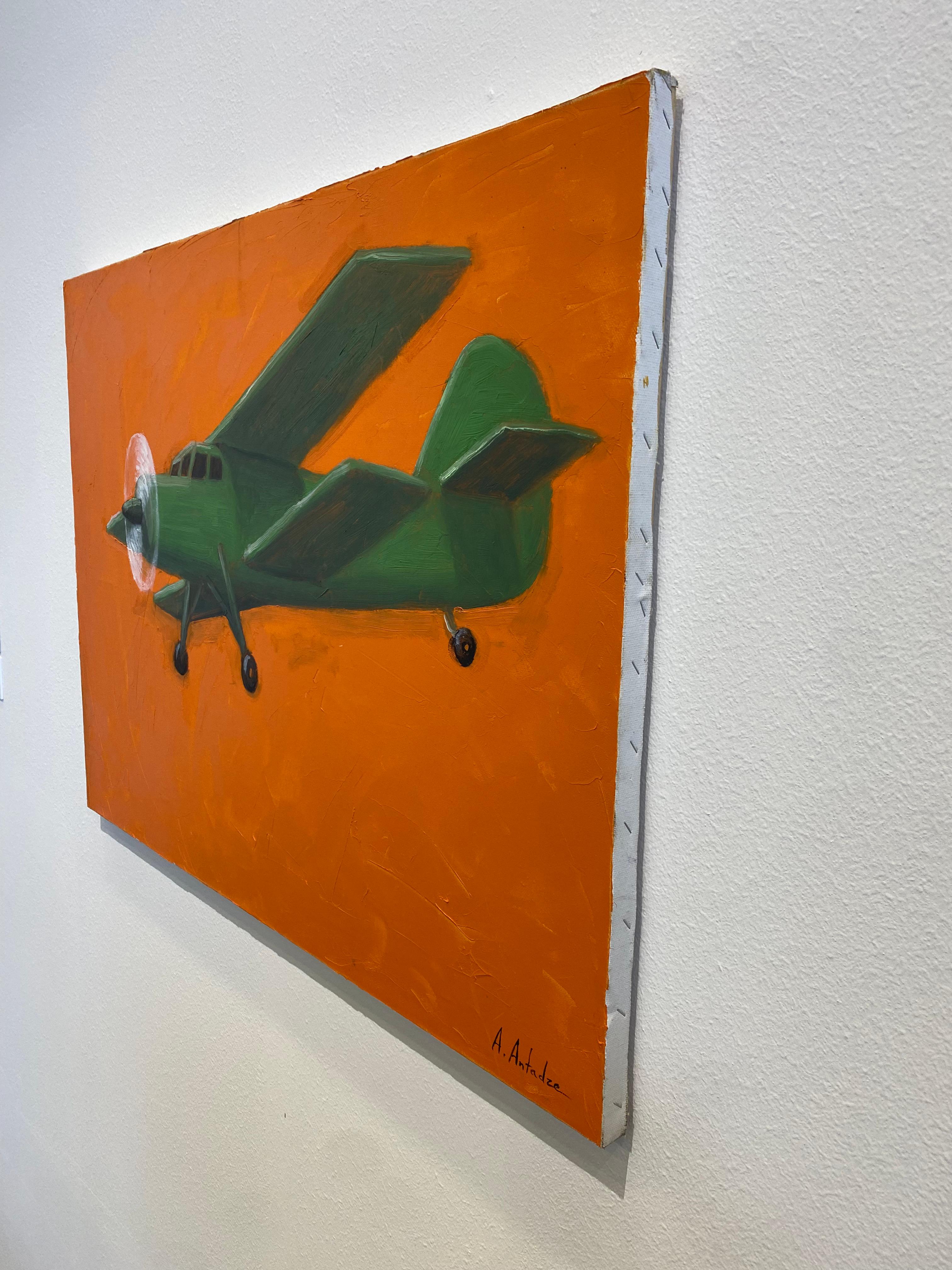 Georgian Contemporary Art by Alexander Sandro Antadze - Green Plane For Sale 10