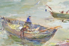 Fishermen' boats. 1962. Oil on cardboard. 80x100 cm.