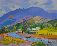 Around the River Landscape Impressionism Original Oil Painting