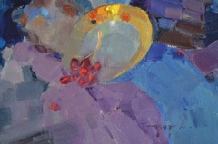 Still life with a yellow plate Still Life Original Oil Painting, Ready to Hang