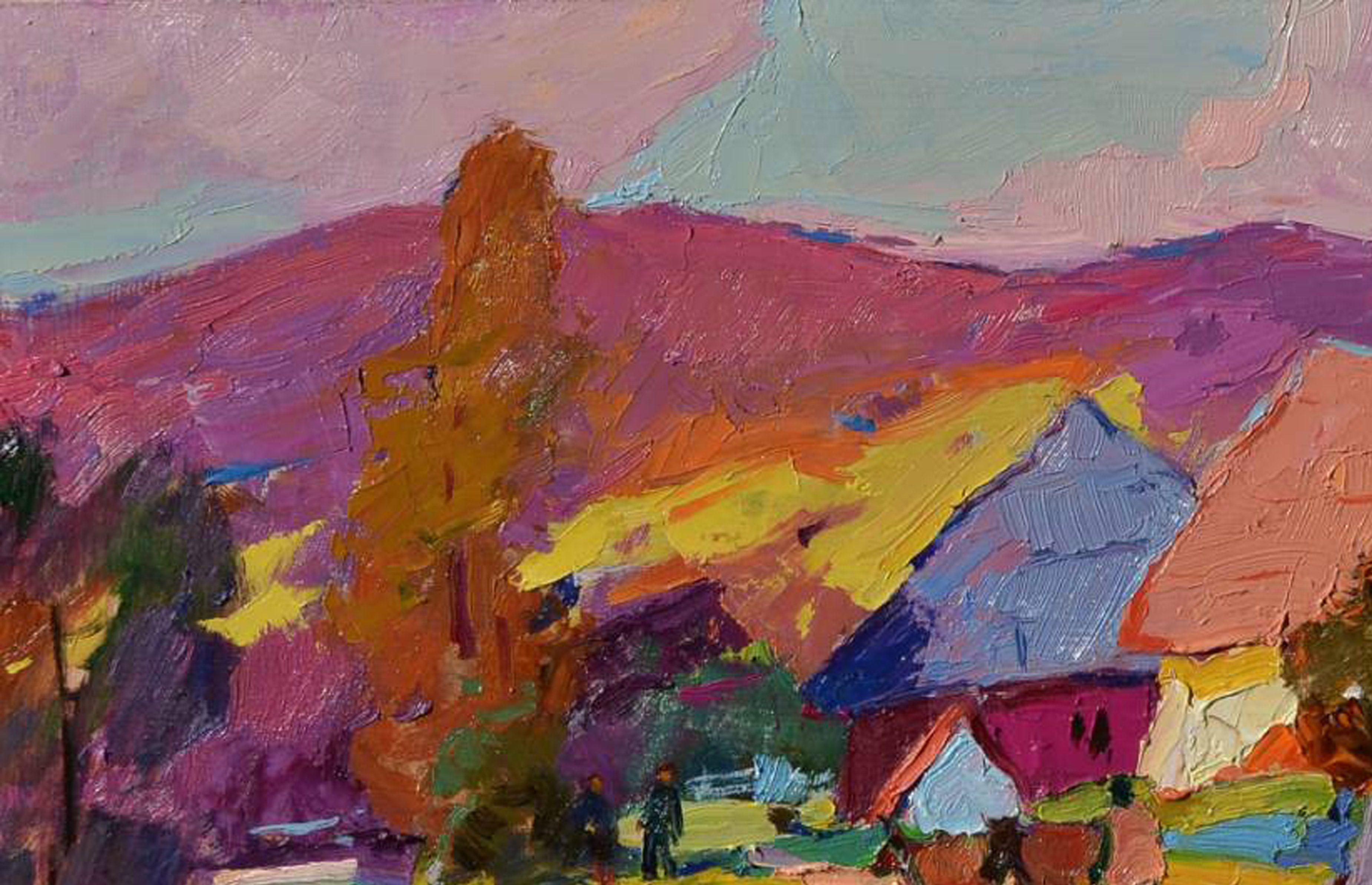 Ein Picturesque Corner. Stuzhytsya, Gemälde, Öl auf MDF-Tafel im Angebot 1
