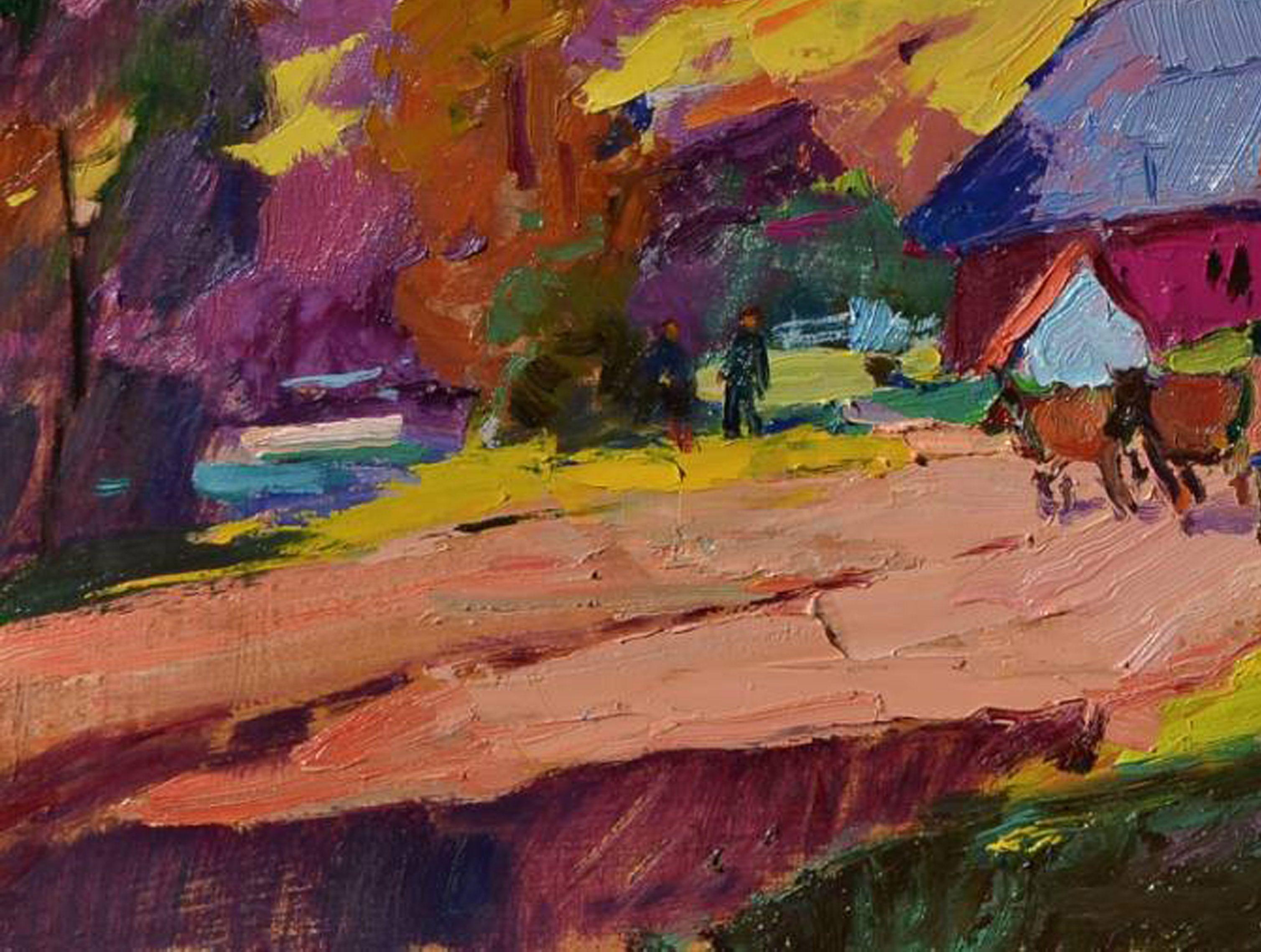 Ein Picturesque Corner. Stuzhytsya, Gemälde, Öl auf MDF-Tafel im Angebot 2