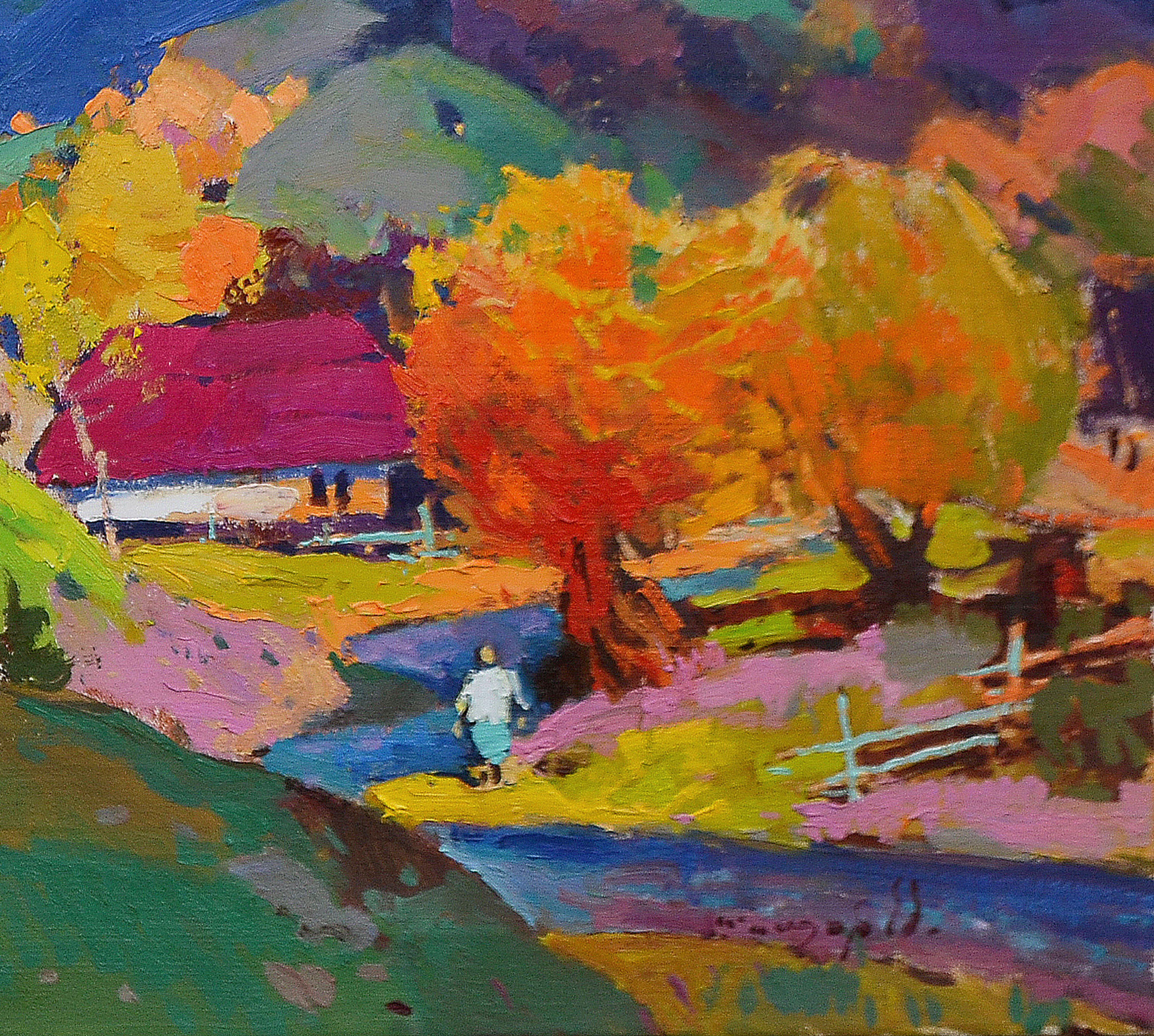 Gemälde: Öl auf Leinwand  Original: Einzigartiges Kunstwerk  Größe: 60 B x 50 H x 3 T cm  Rahmen: Nicht gerahmt  Bereit zum Aufhängen: Ja  Verpackung: Versand in einer Schachtel    :: Gemälde :: Impressionist :: Dieses Werk wird mit einem