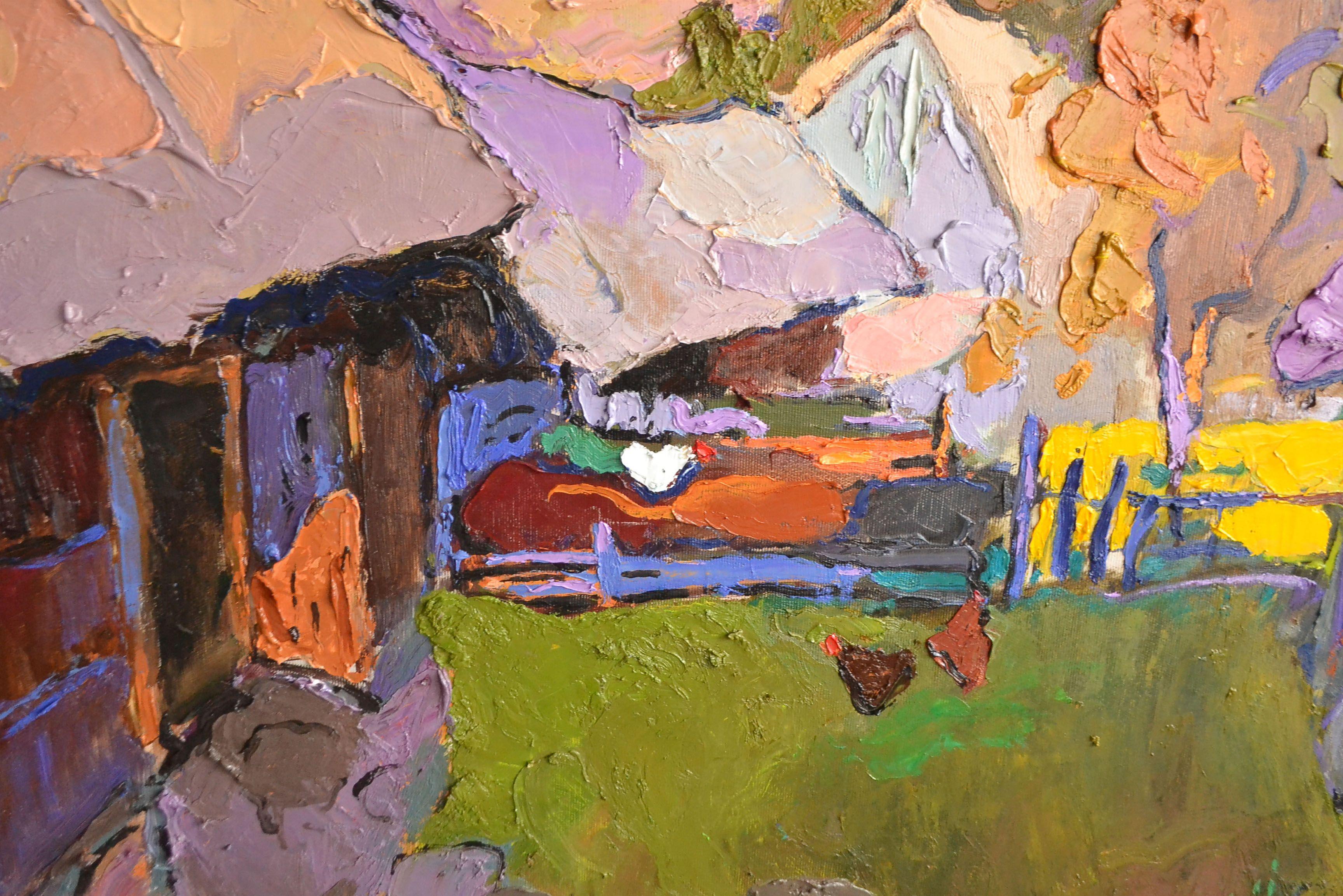 Chicken Coop, Painting, Oil on Canvas For Sale 2