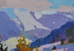 Fabelhafter Winter – Öl auf Leinwand auf Karton, Gemälde, Öl auf Leinwand