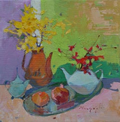 Forsythia Suspensa, Pintura, Óleo sobre lienzo