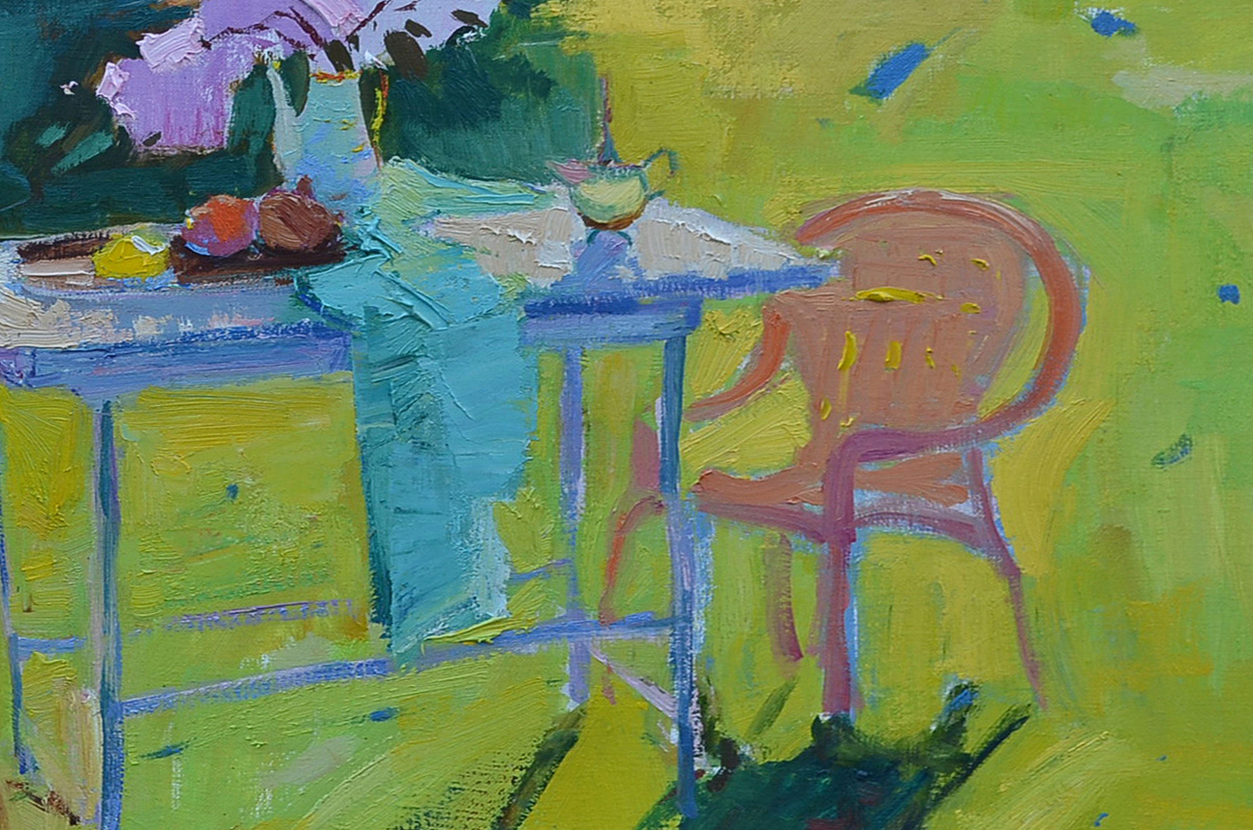In the sun, Painting, Oil on Canvas For Sale 3
