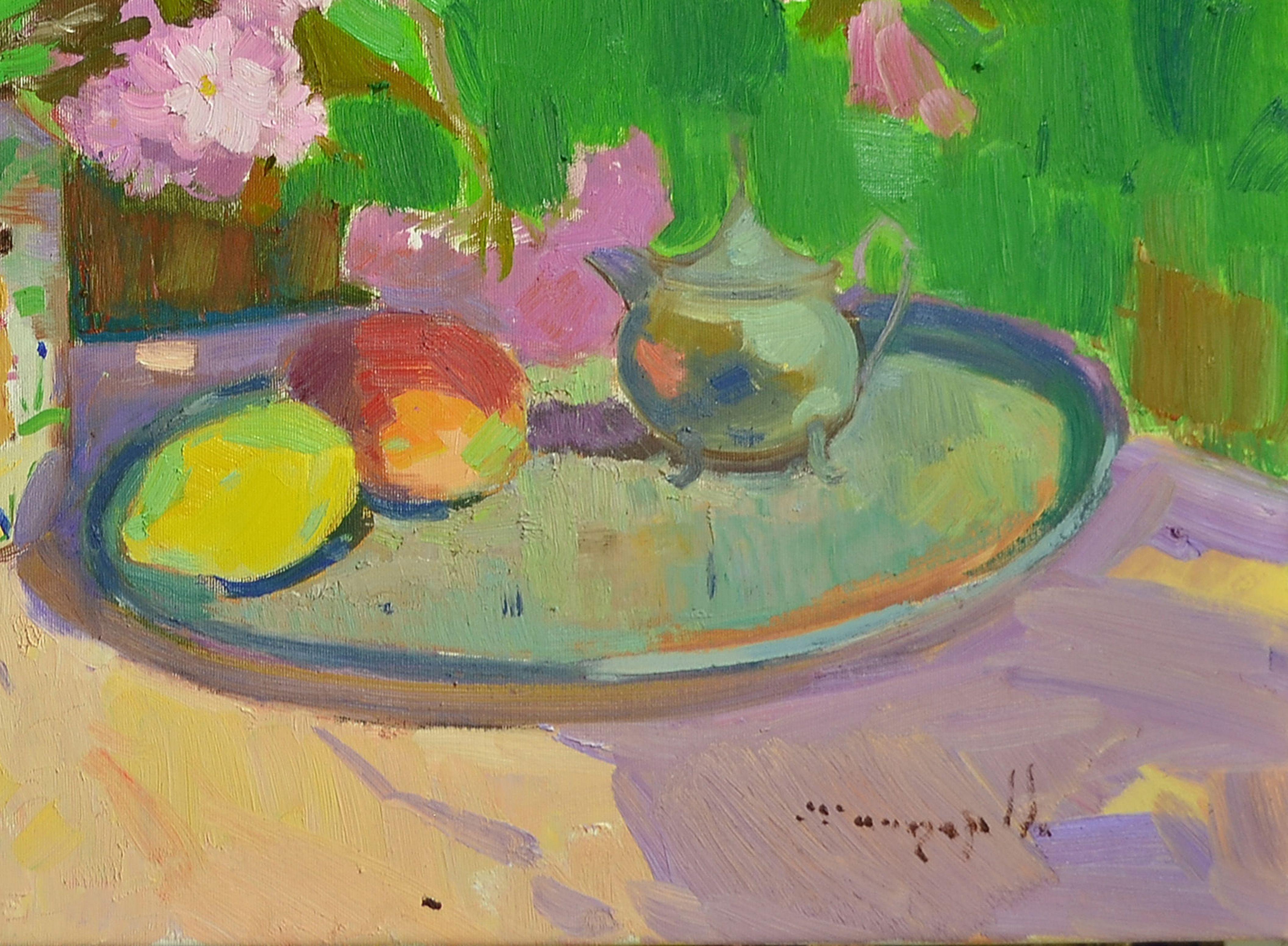 In diesem lebhaften Ölgemälde habe ich meine Emotionen in eine Symphonie von Farben gegossen, die die Essenz von Verjüngung und Hoffnung einfangen. Dieses Werk verbindet Expressionismus und Impressionismus und interpretiert das Erwachen der Natur