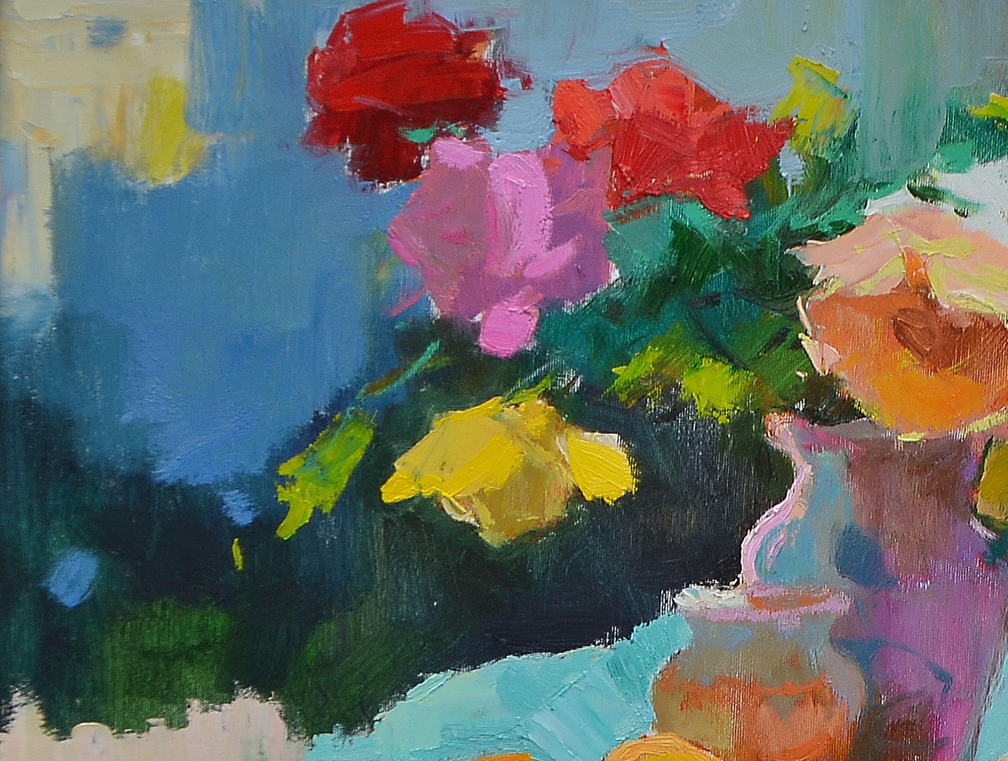 Magic flowers, Painting, Oil on Canvas For Sale 2