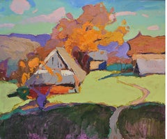 Old Village, Painting, Oil on Canvas