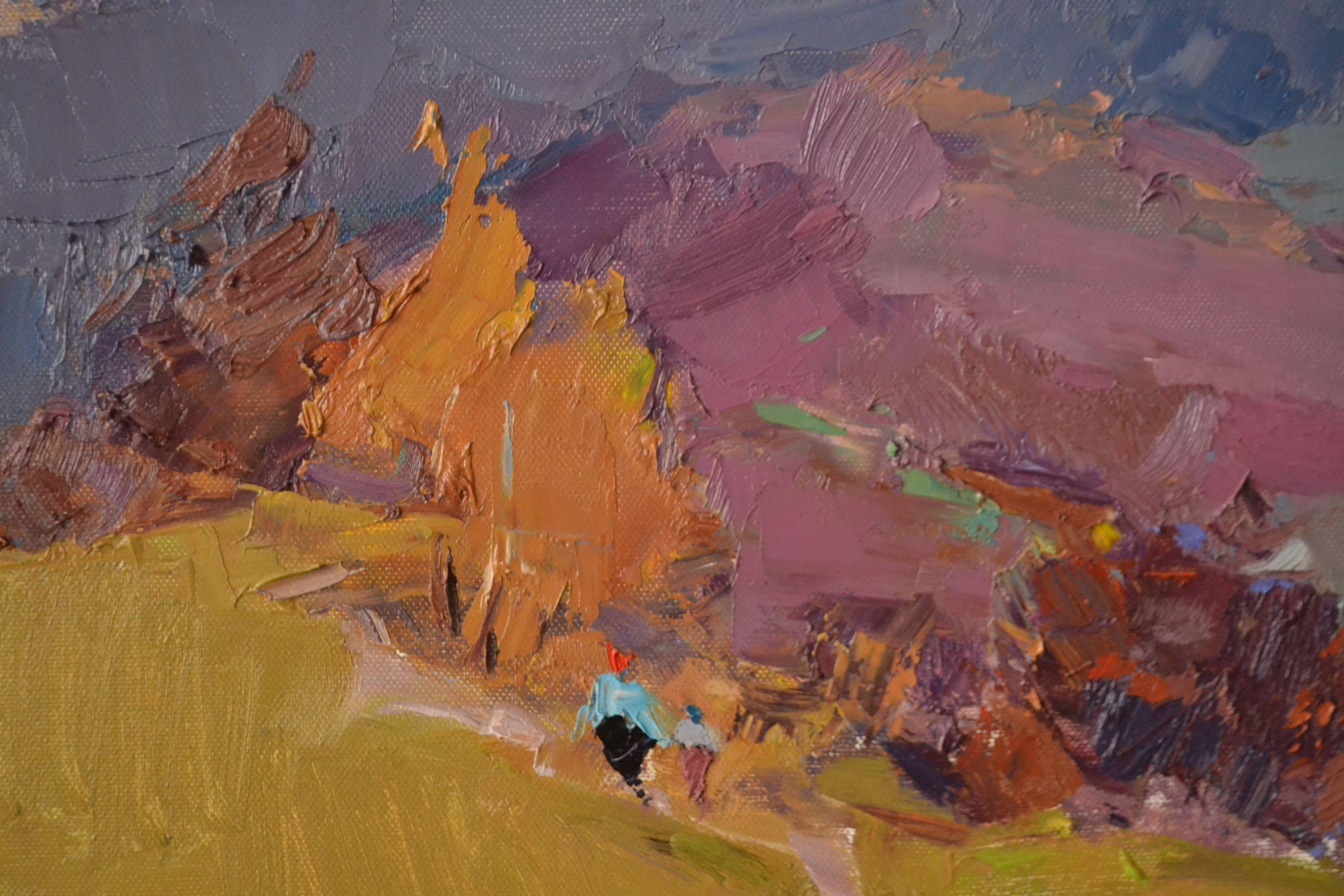 On the Way to the Carpathians, Gemälde, Öl auf Leinwand (Impressionismus), Painting, von Alexander Shandor
