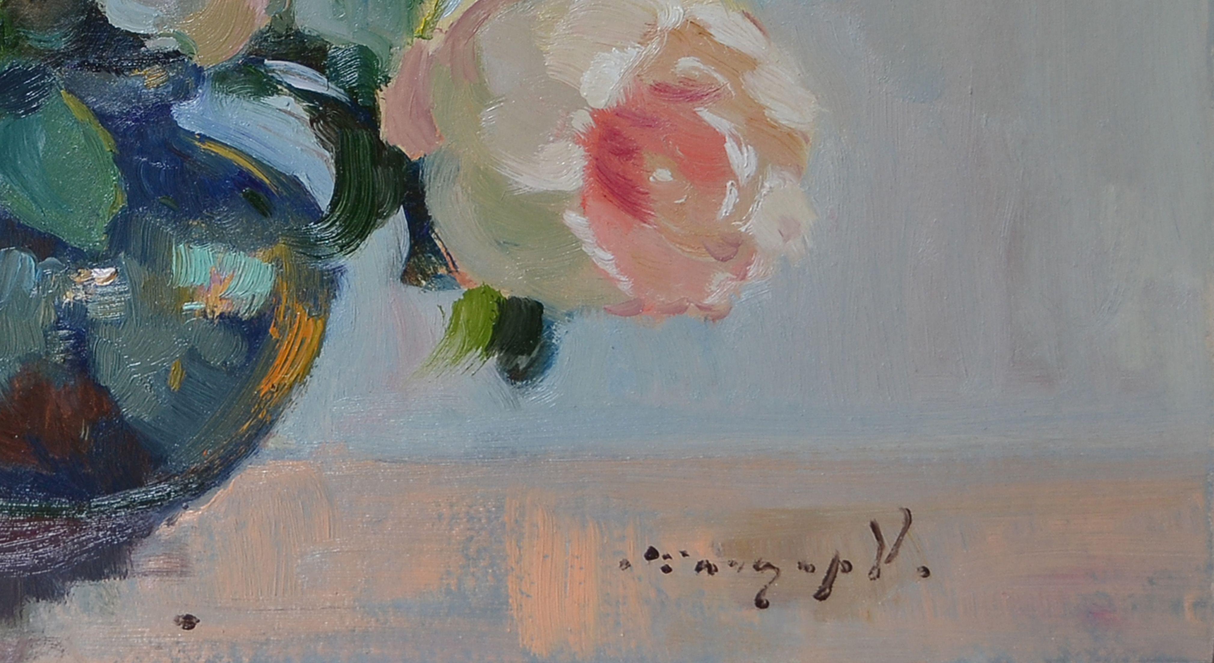 Peonies, Painting, Oil on Other For Sale 3