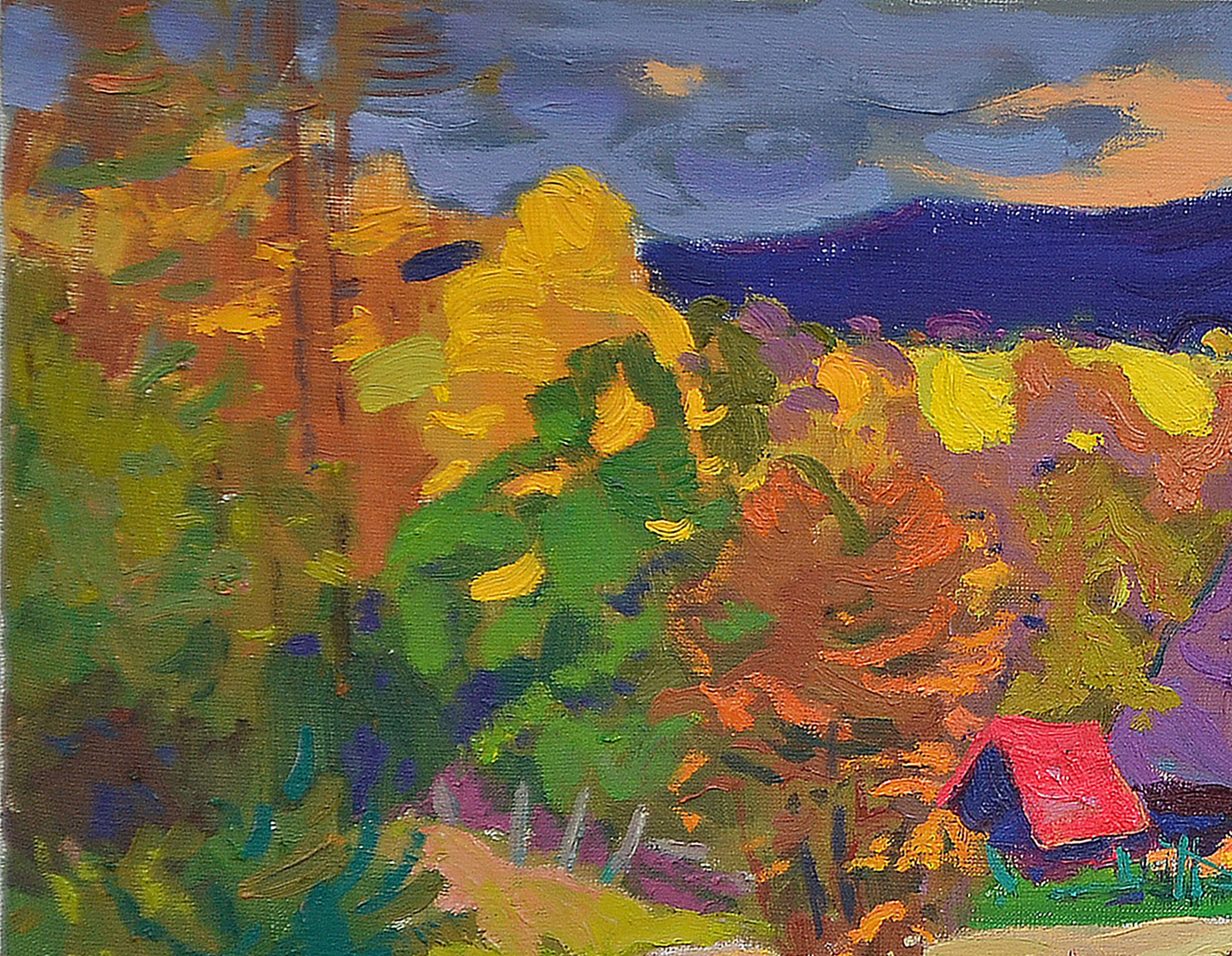 Préparation pour l'hiver, peinture sur toile en vente 1