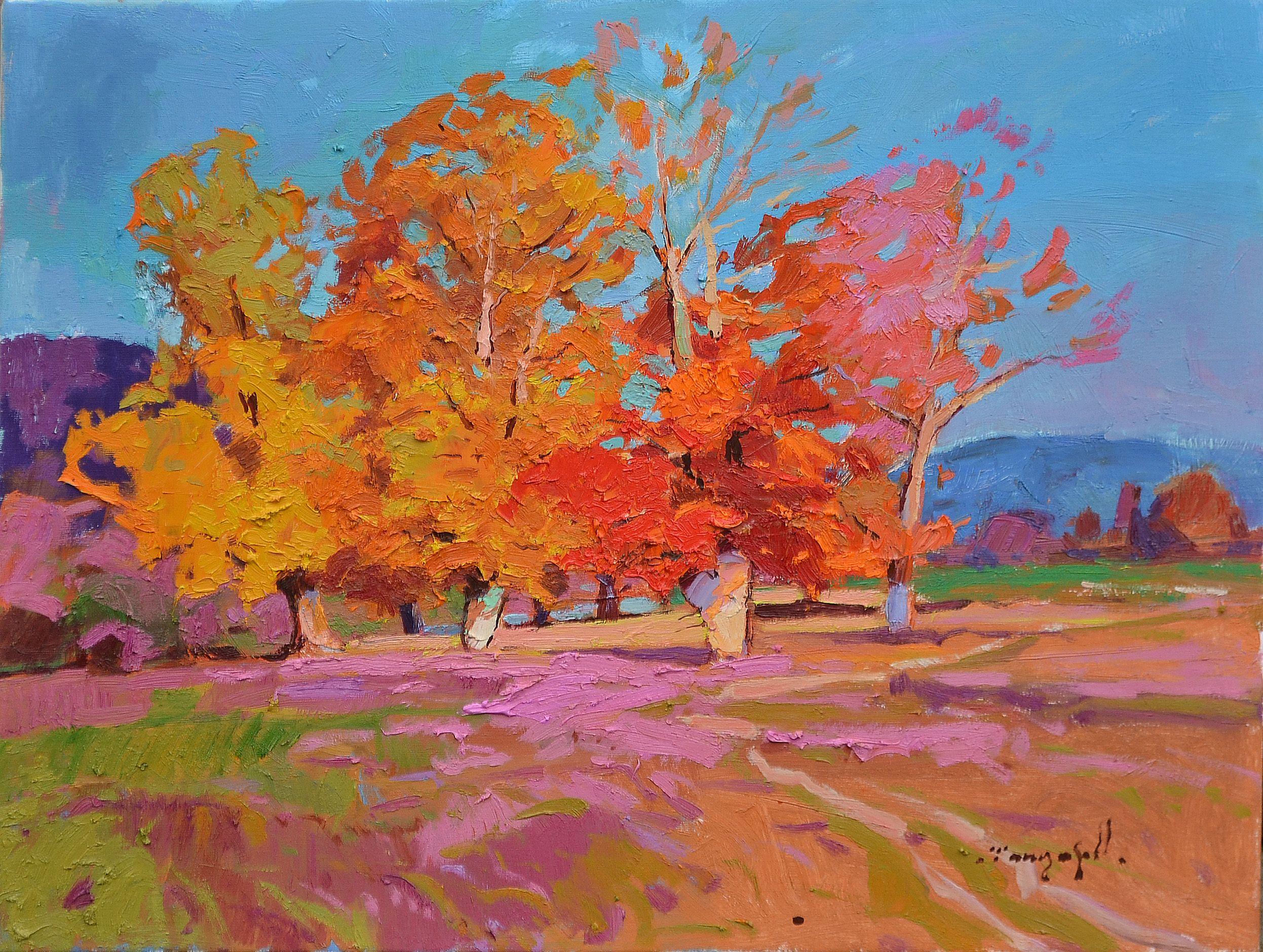 Roter Herbst, Gemälde, Öl auf Leinwand