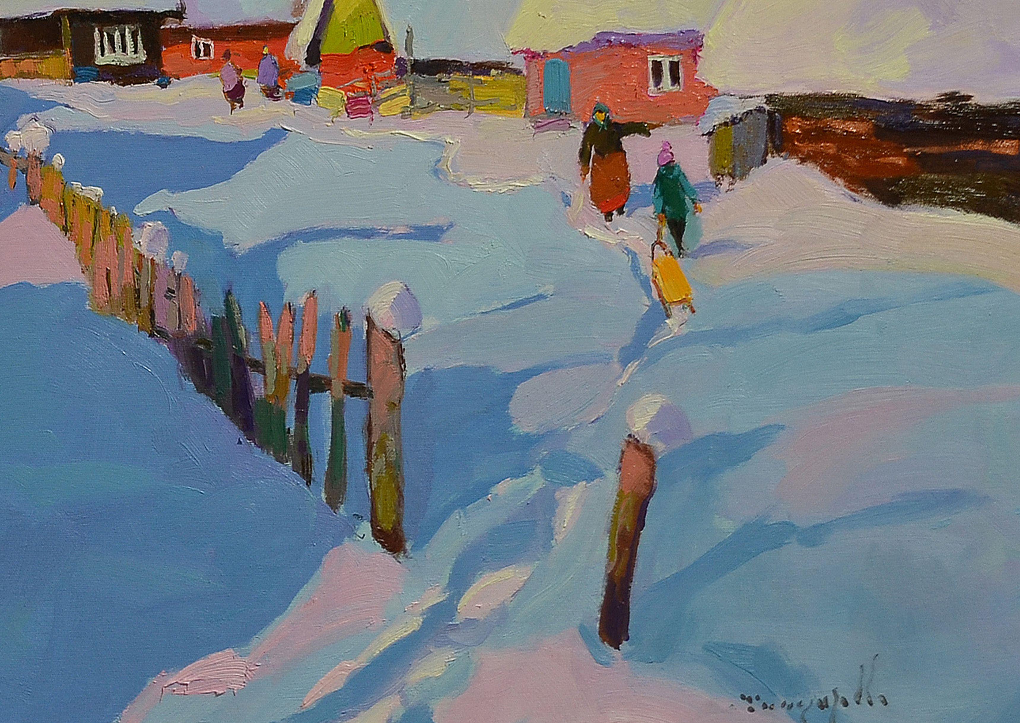 Gemälde: Öl auf Leinwand  Original: Einzigartiges Kunstwerk  Größe: 43,3 B x 31,5 H x 1 T in  Rahmen: Nicht gerahmt  Bereit zum Aufhängen: Nein  Verpackung: Versand auf Rolle in einer Tube        :: Gemälde :: Impressionist :: Dieses Werk wird mit