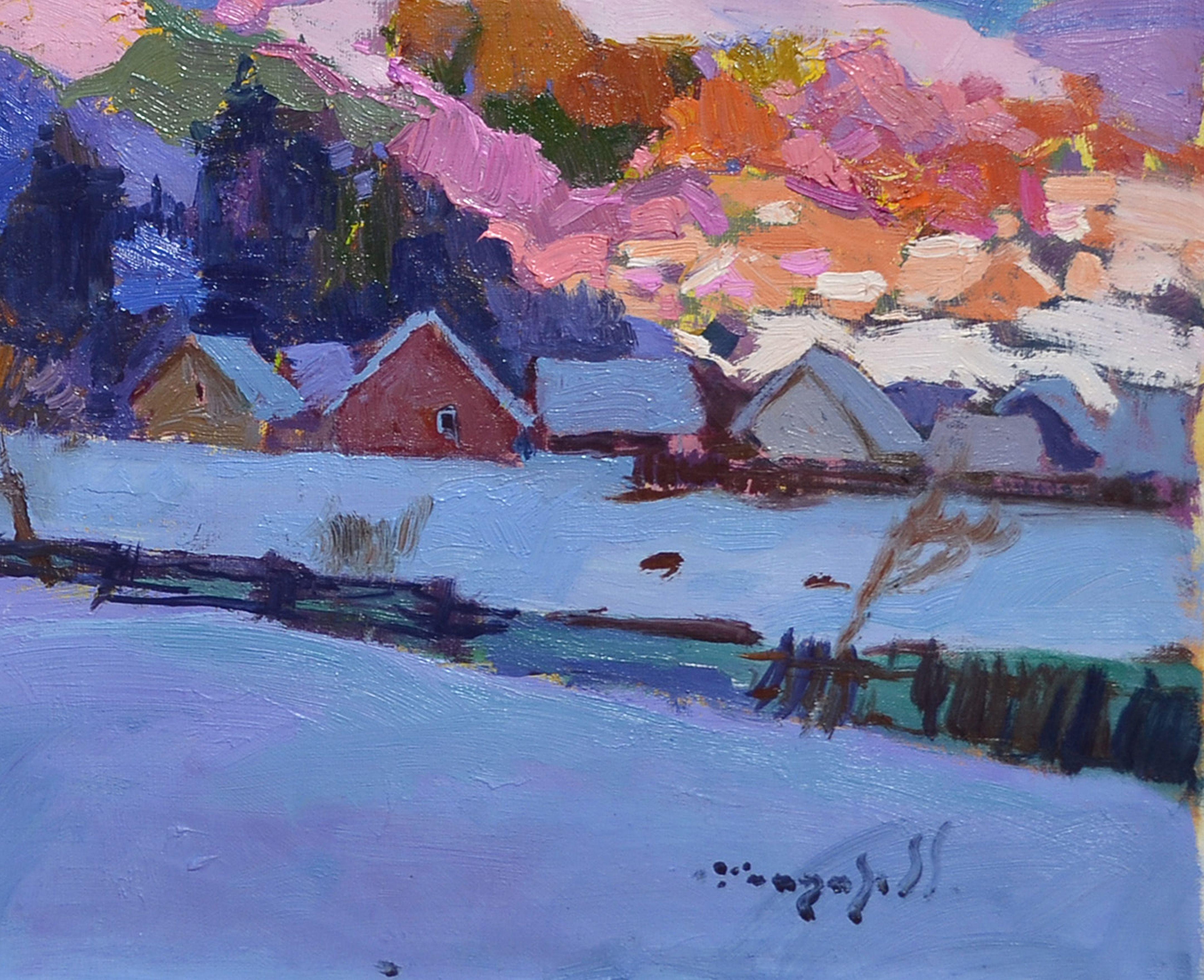Gemälde: Öl auf Leinwand  Original: Einzigartiges Kunstwerk  Größe: 25,6 B x 21,7 H x 1 T in  Rahmen: Nicht gerahmt  Bereit zum Aufhängen: Ja  Verpackung: Versand in einer Schachtel    In diesem Gemälde habe ich die ruhige Essenz einer