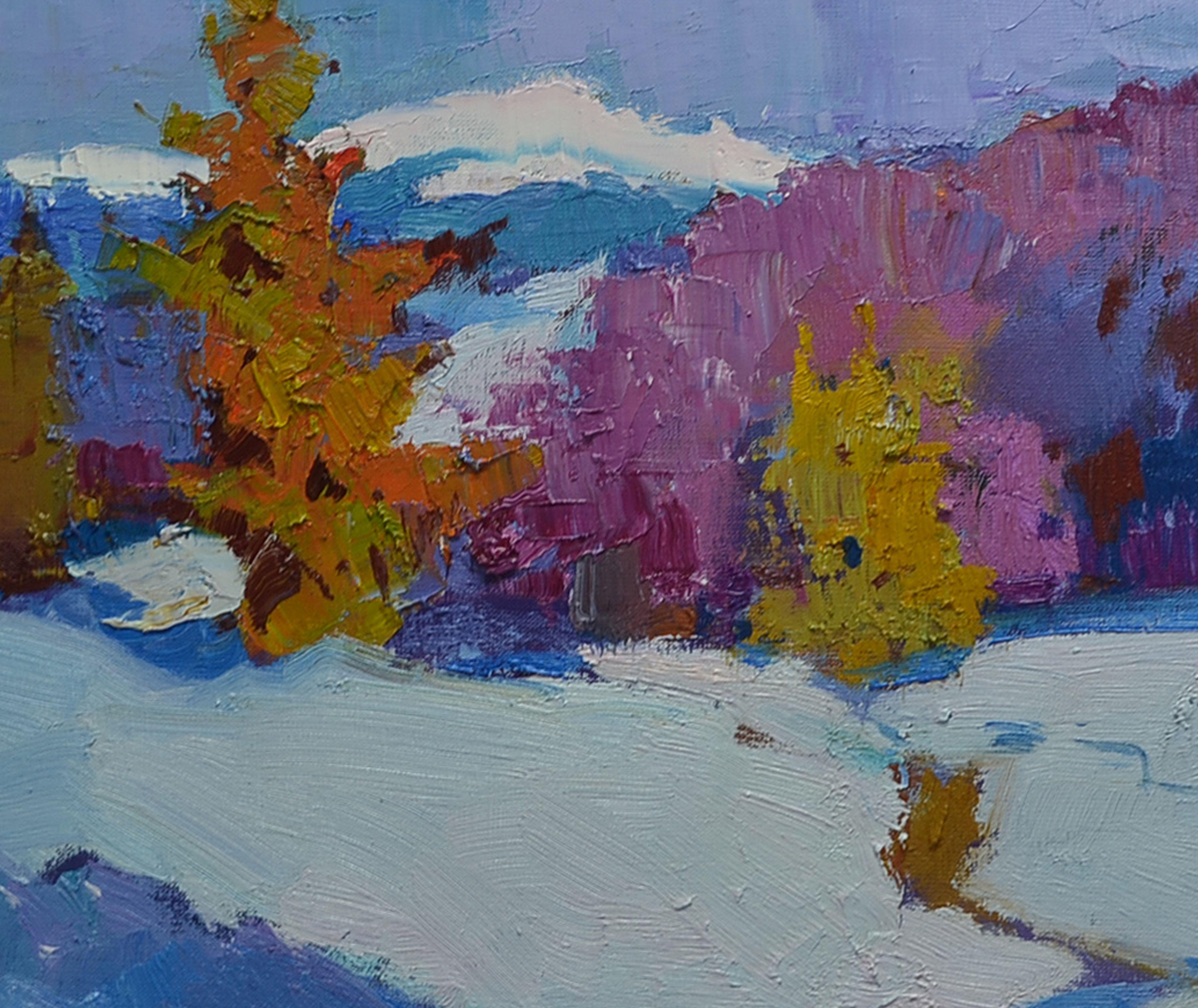 Sparkling snow, Painting, Oil on Canvas For Sale 1