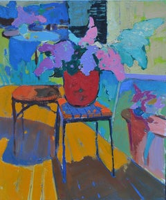 Still life in the interior _ Oil on Cardboard, Painting, Oil on Other