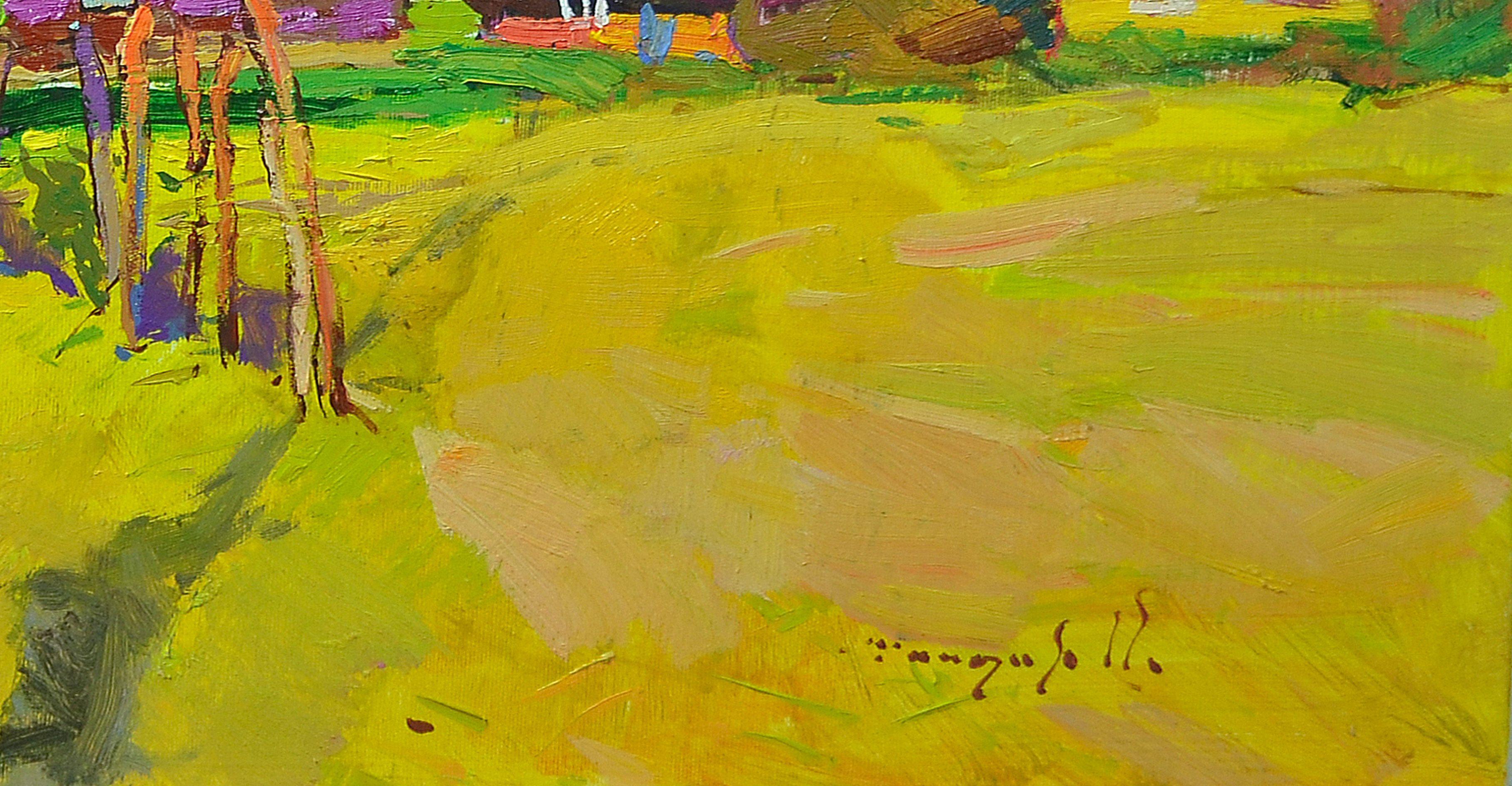 Gemälde:Öl auf Leinwand  Original:Einzigartiges Kunstwerk  Größe:80 B x 45 H x 3 T cm  Rahmen:Nicht gerahmt  Bereit zum Aufhängen:Ja  Verpackung:Wird in einer Box geliefert   :: Gemälde :: Impressionist :: Dieses Werk wird mit einem offiziellen, vom