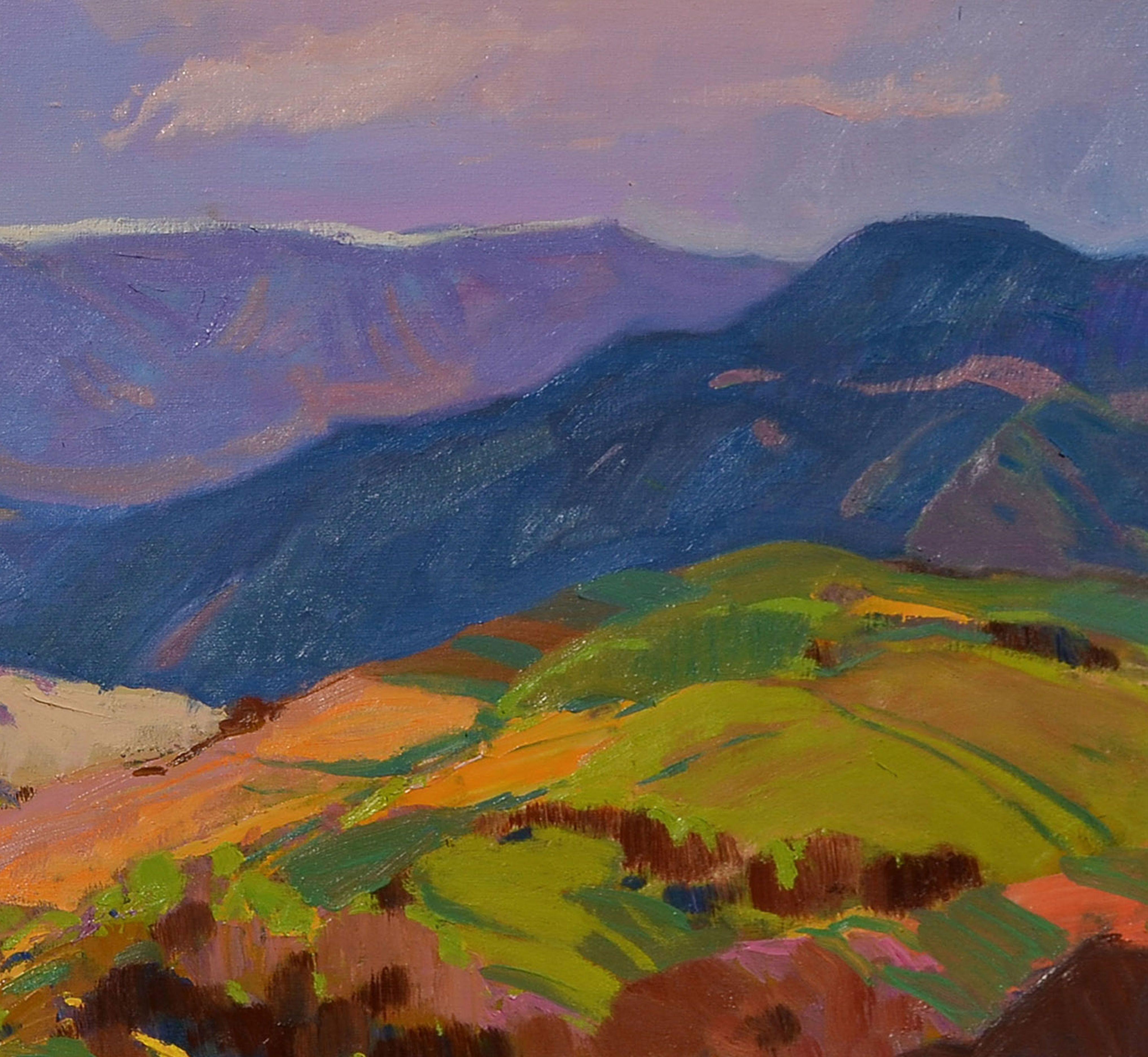 Die farbenfrohe Mizhhirshchyna, Gemälde, Öl auf Leinwand (Impressionismus), Painting, von Alexander Shandor