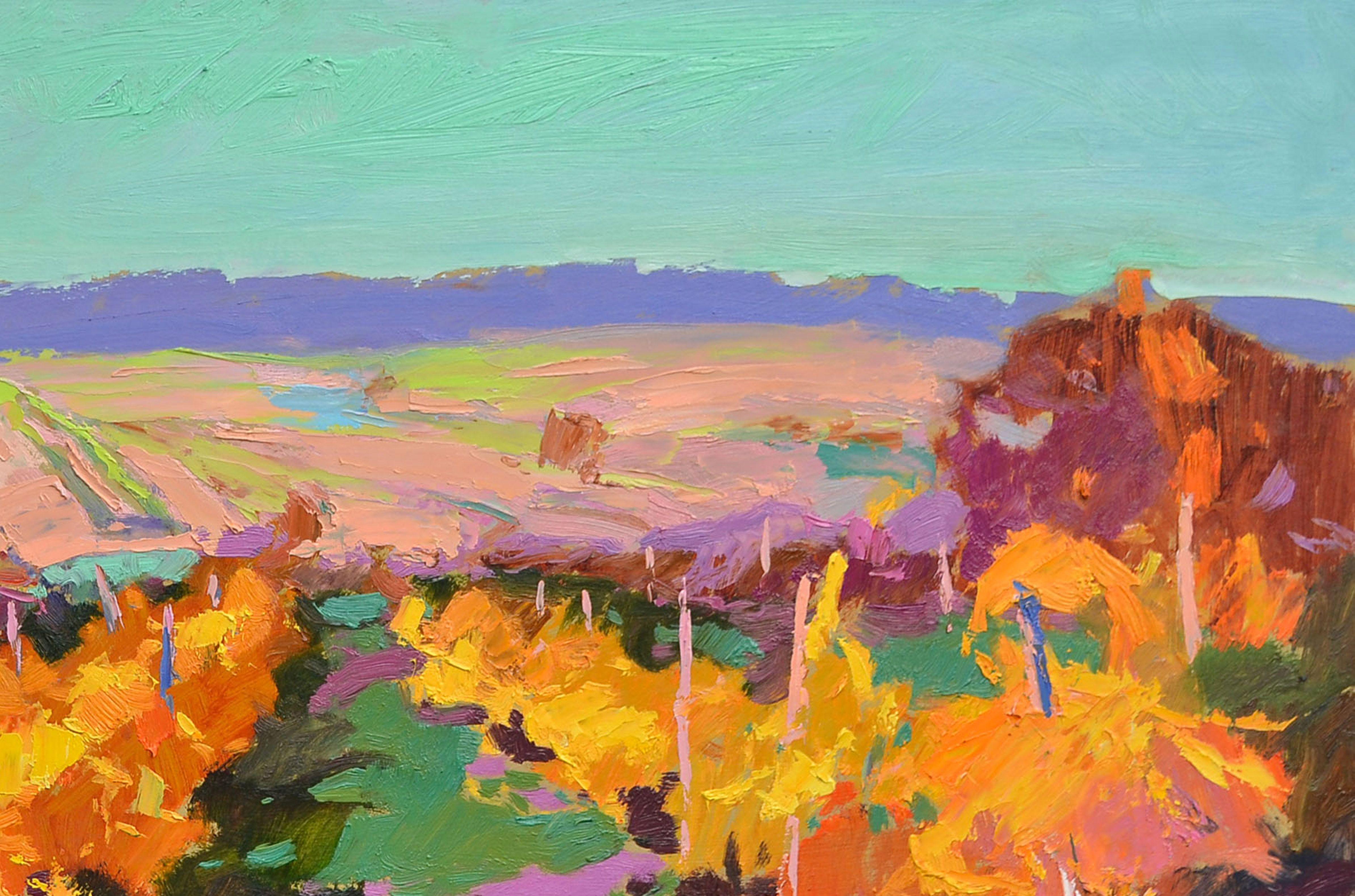 The Evening Vineyards _ Oil on Cardboard, Painting, Oil on Other For Sale 1
