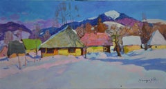 The Old Village of Kolochava, Painting, Oil on Canvas