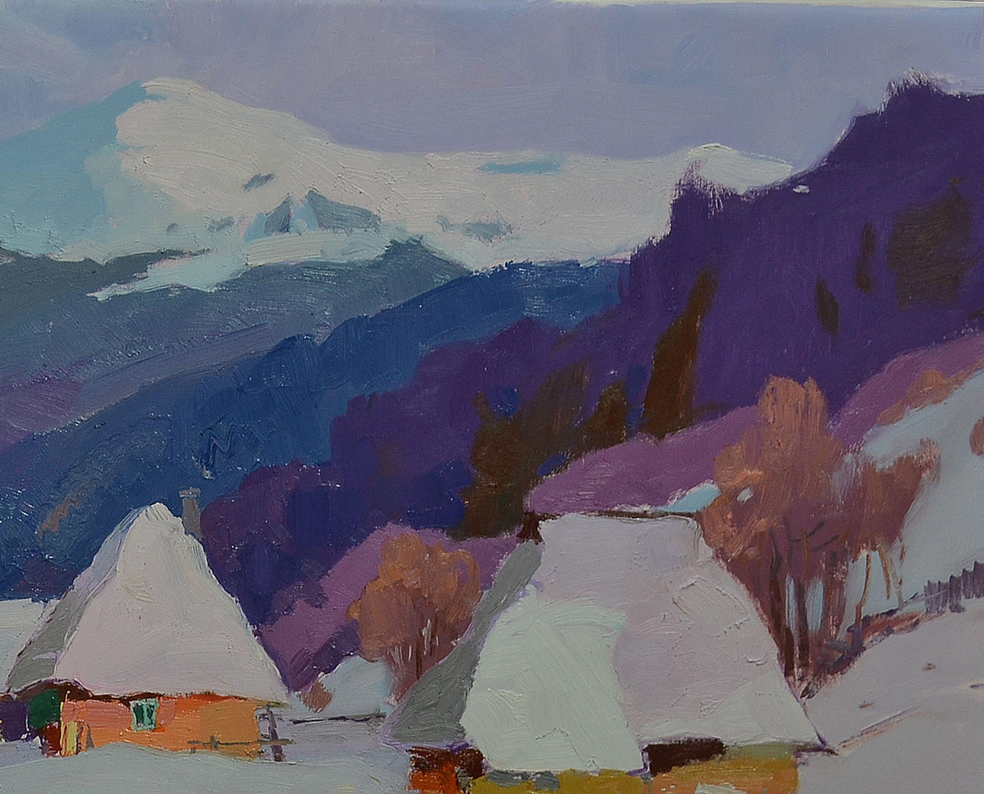 The Road To The Native Village, Painting, Oil on Canvas For Sale 1
