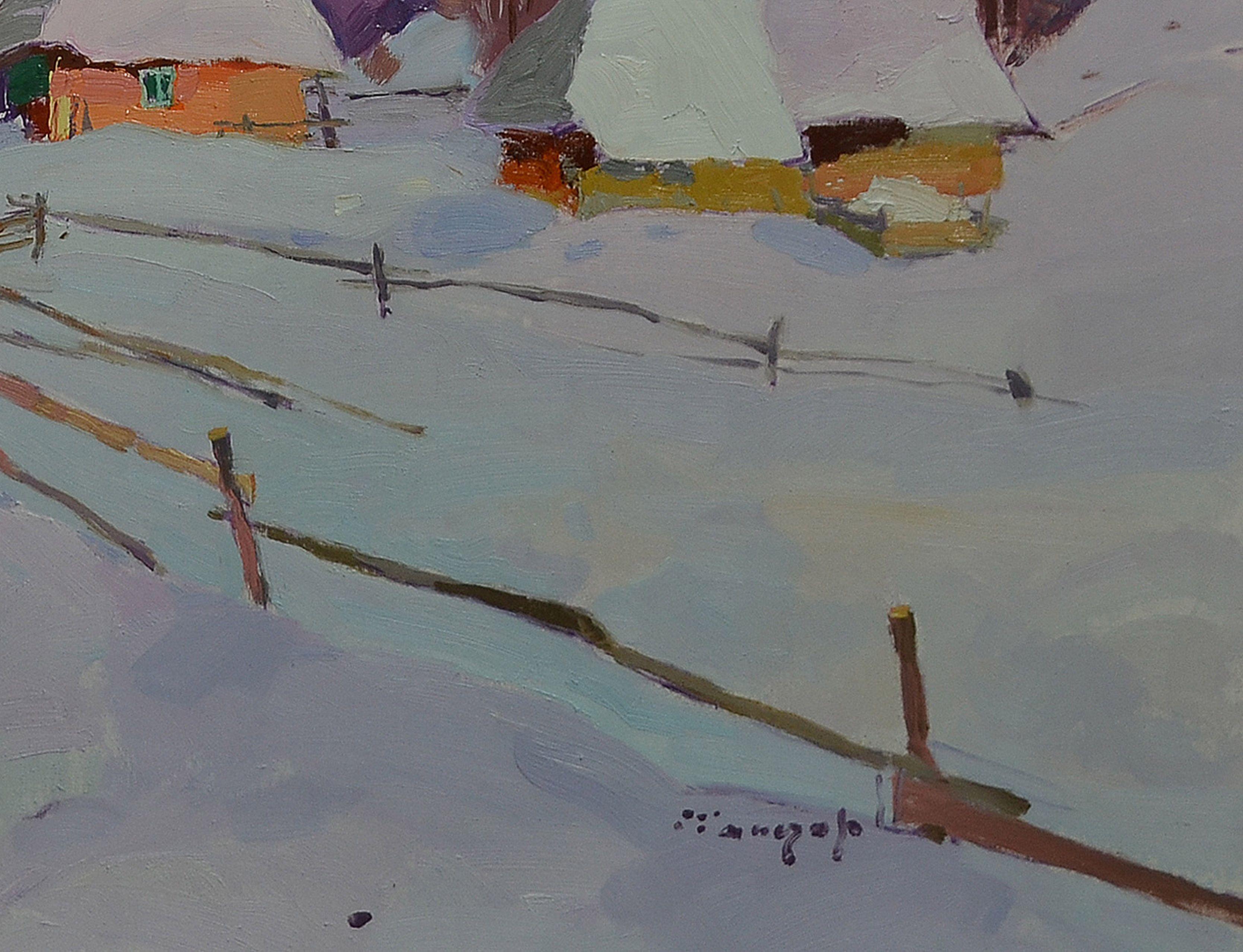 The Road To The Native Village, Painting, Oil on Canvas For Sale 2