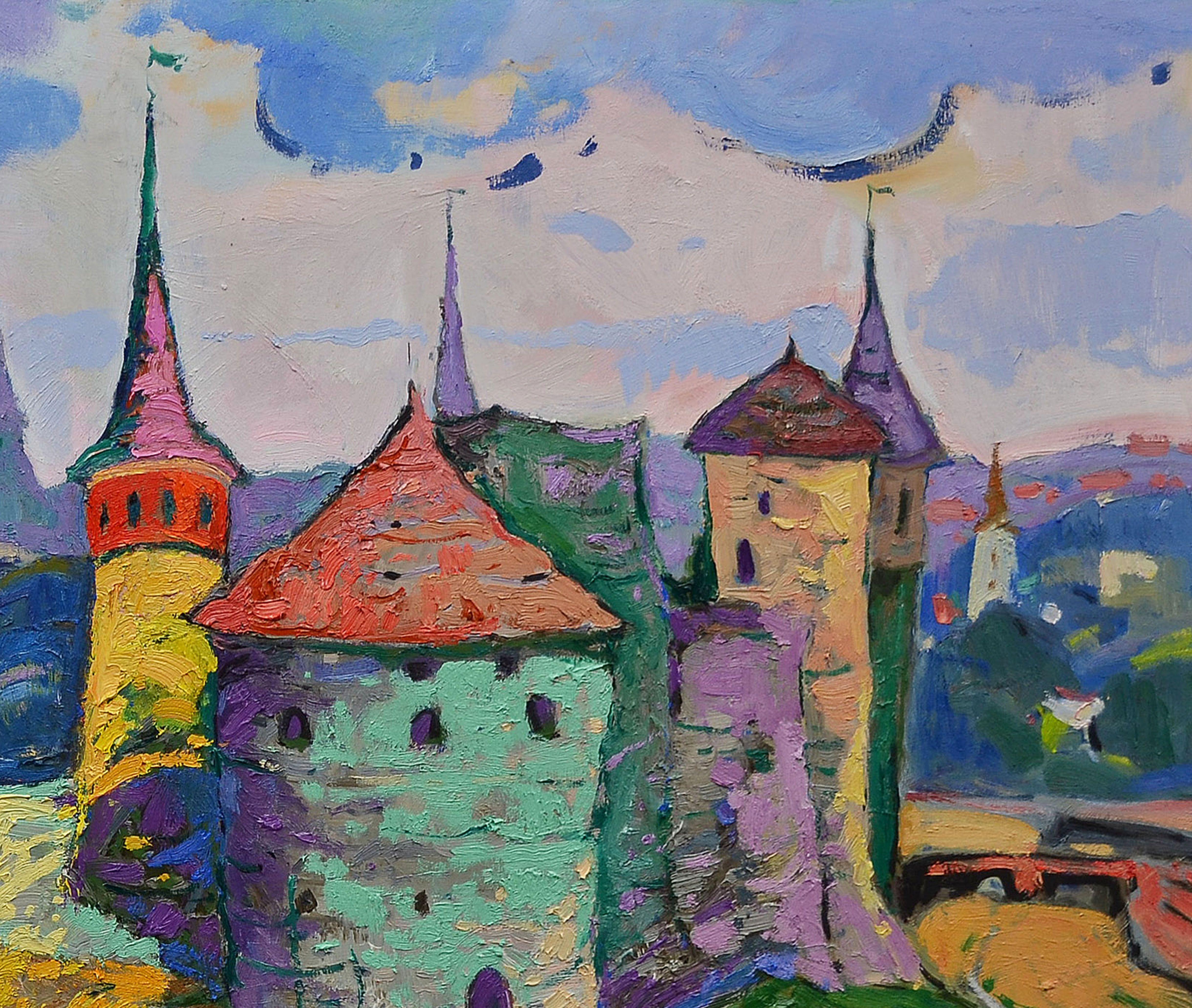 The spirit of Ukraine Kamianets - Podilskyi, Painting, Oil on Canvas For Sale 1