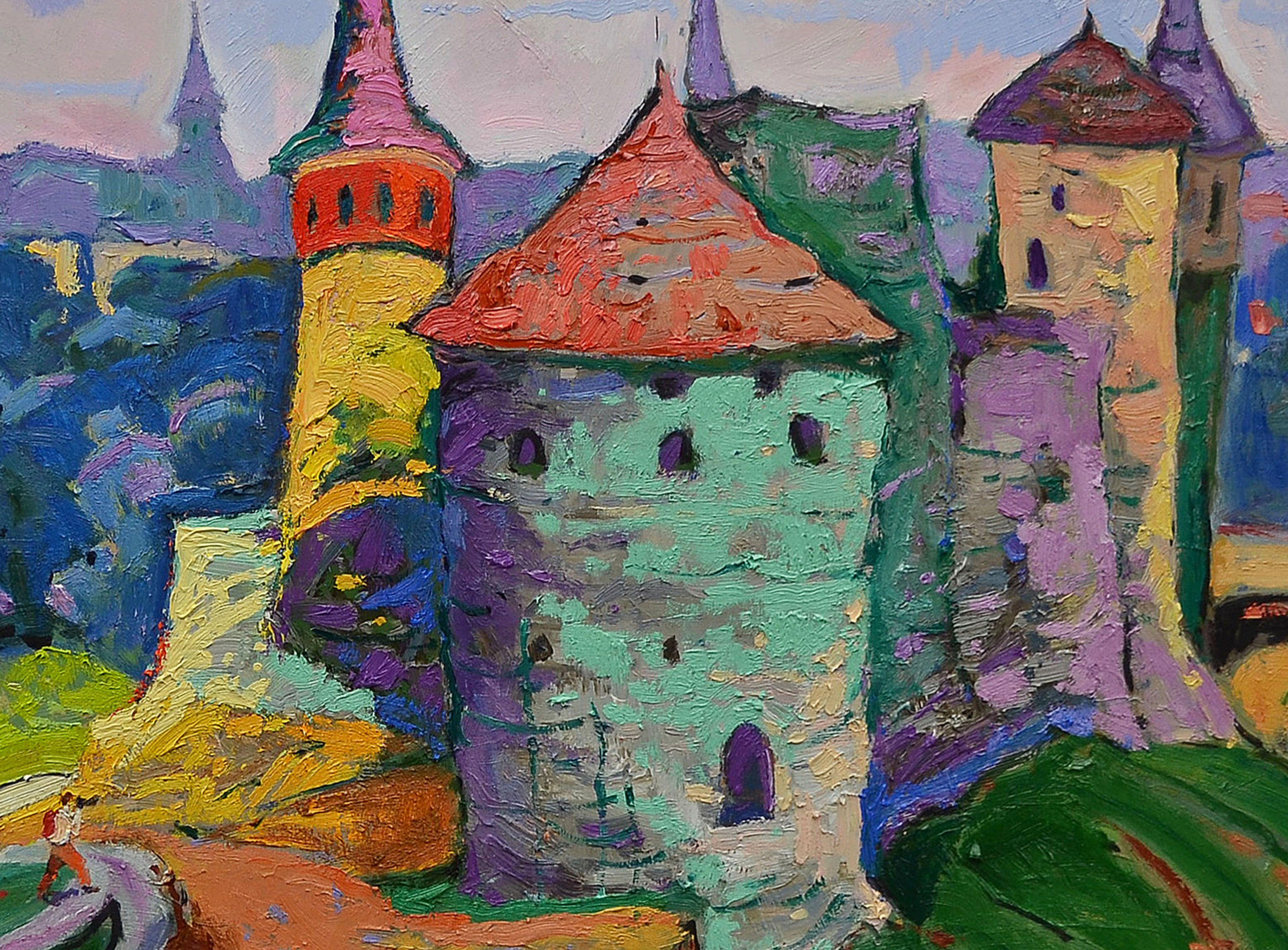 L'esprit de Kamianets d'Ukraine - Peinture Podilskyi, huile sur toile en vente 1
