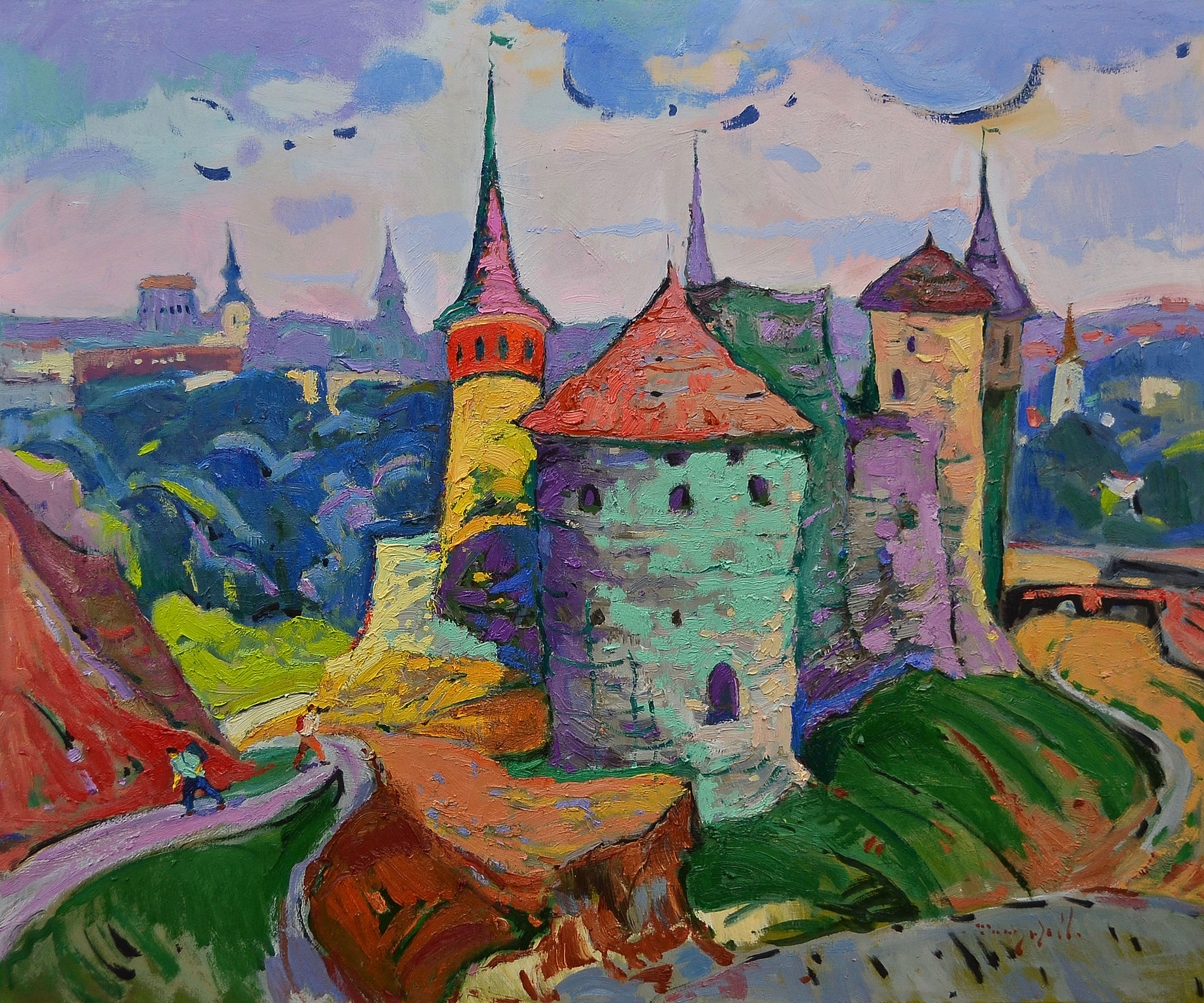 L'esprit de Kamianets d'Ukraine - Peinture Podilskyi, huile sur toile