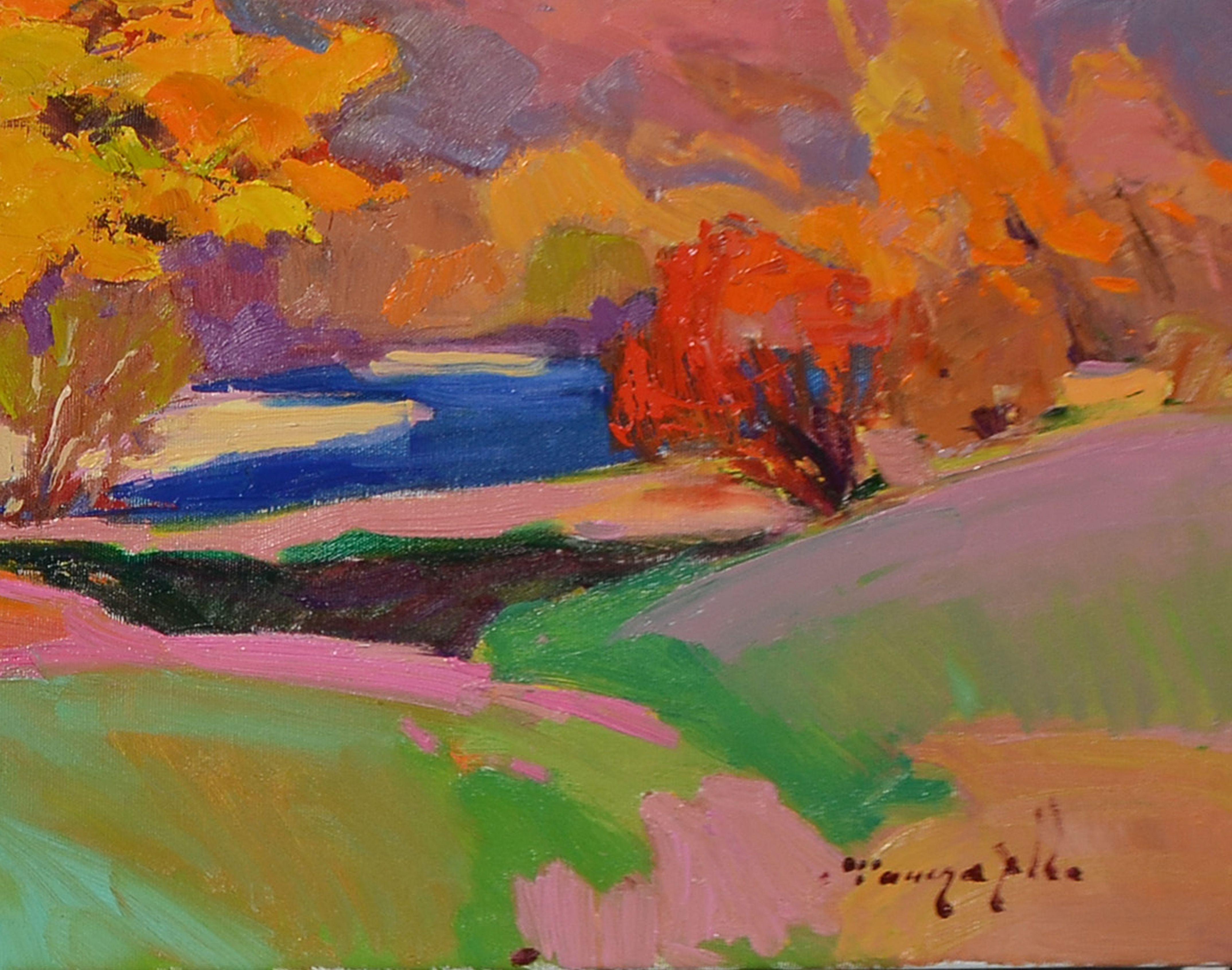 Yellow Tree, Painting, Oil on Canvas For Sale 2